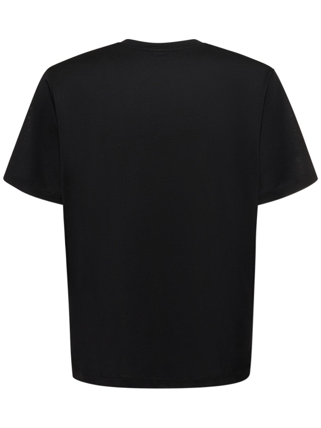 Shop Lardini Silk & Cotton T-shirt In Black