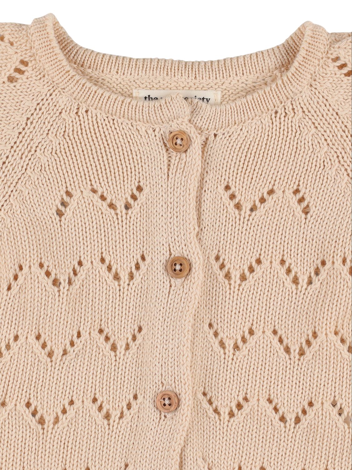 Shop The New Society Organic Cotton Knit Cardigan In Beige