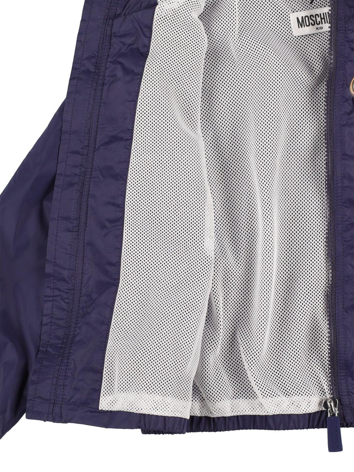 Shop Moschino Nylon Jacket In Navy