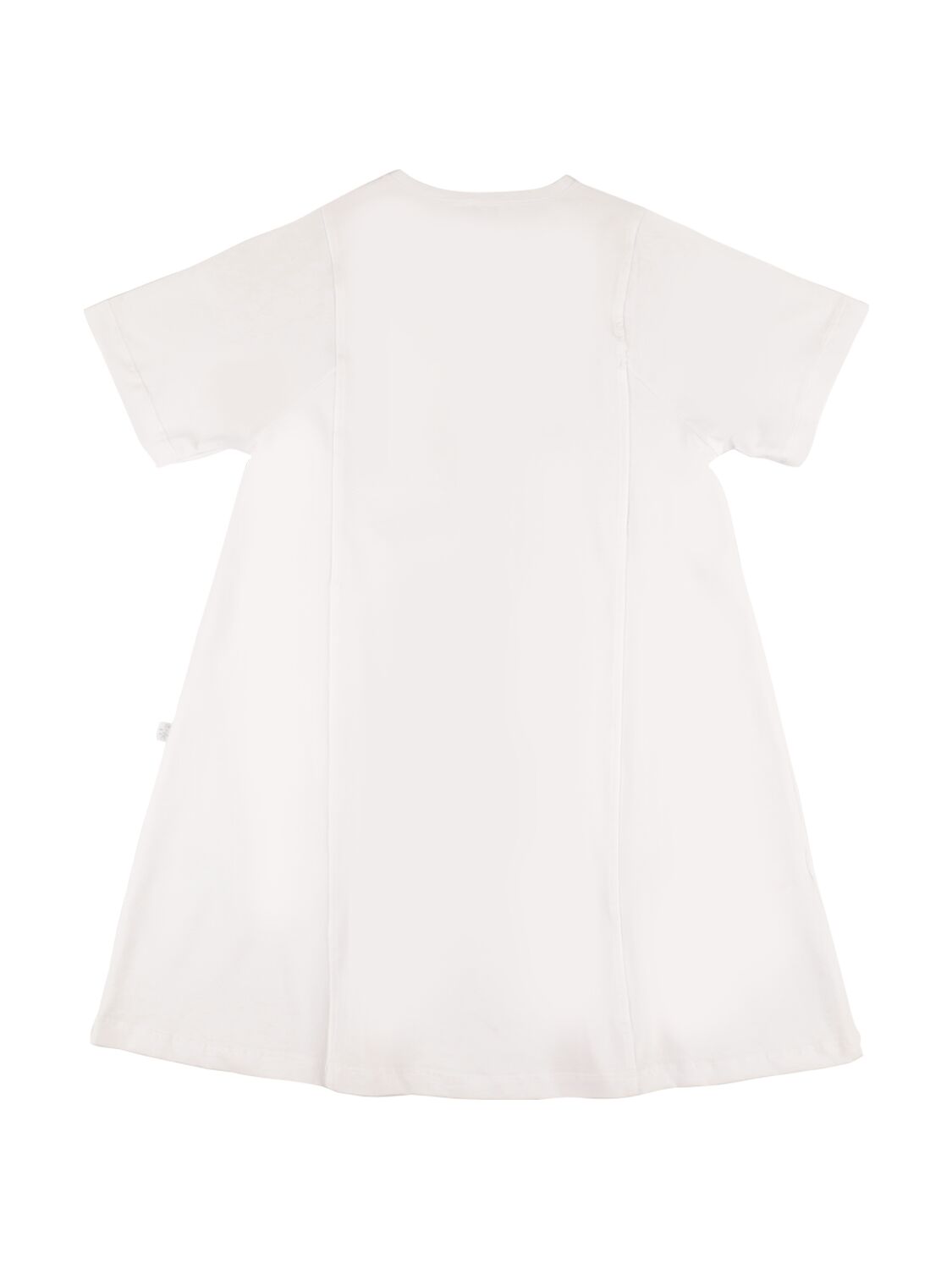 Shop Il Gufo Cotton Jersey Dress W/ Bow In White