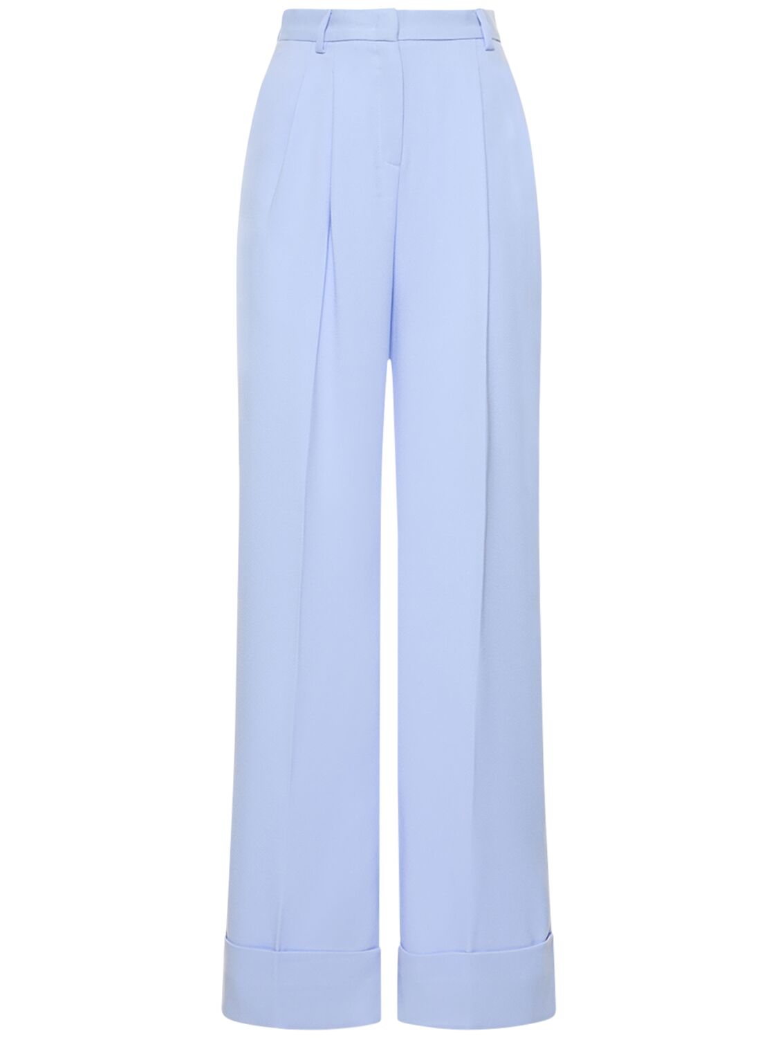 The Andamane Nathalie Cuffed Tech Satin Maxi Pants In Light Blue