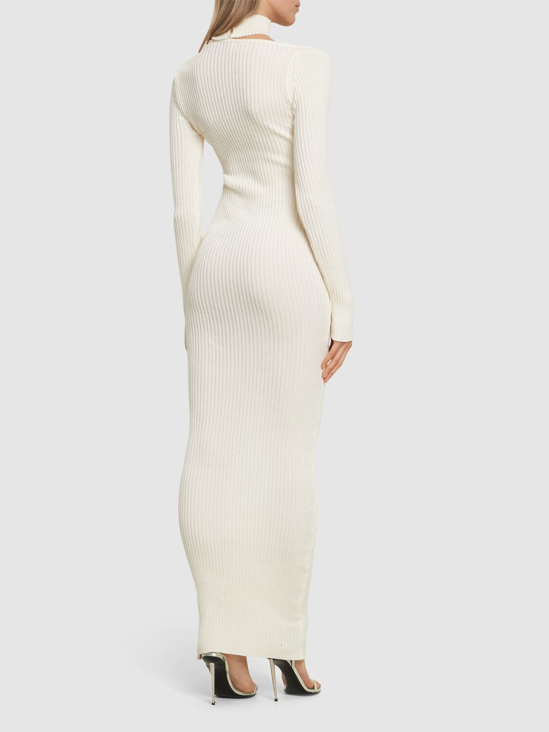 Shop Giuseppe Di Morabito Cotton Knitted Long Dress In White