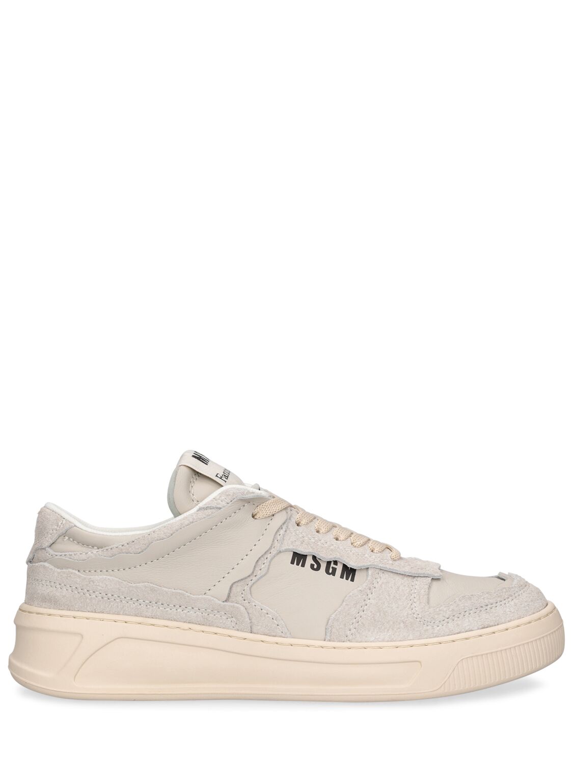 Shop Msgm Fantastic Canvas Sneakers In Off White