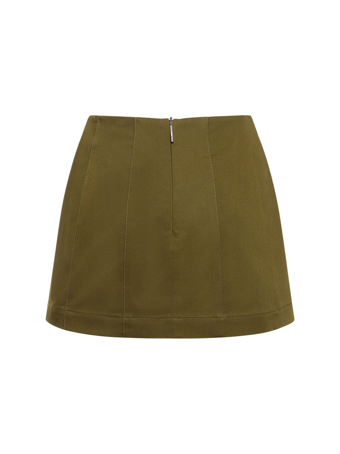 Shop Msgm Stretch Cotton Shorts In Military Green