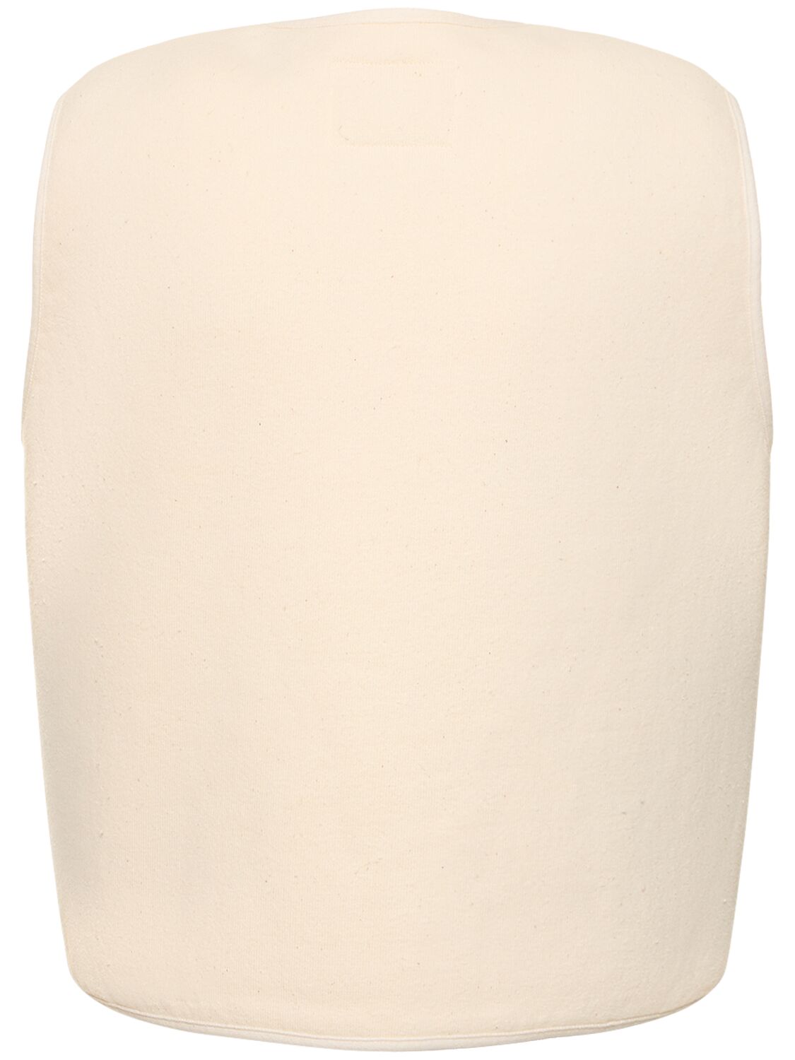 Shop Jil Sander Collarless Cotton Fleece Vest In Ivory