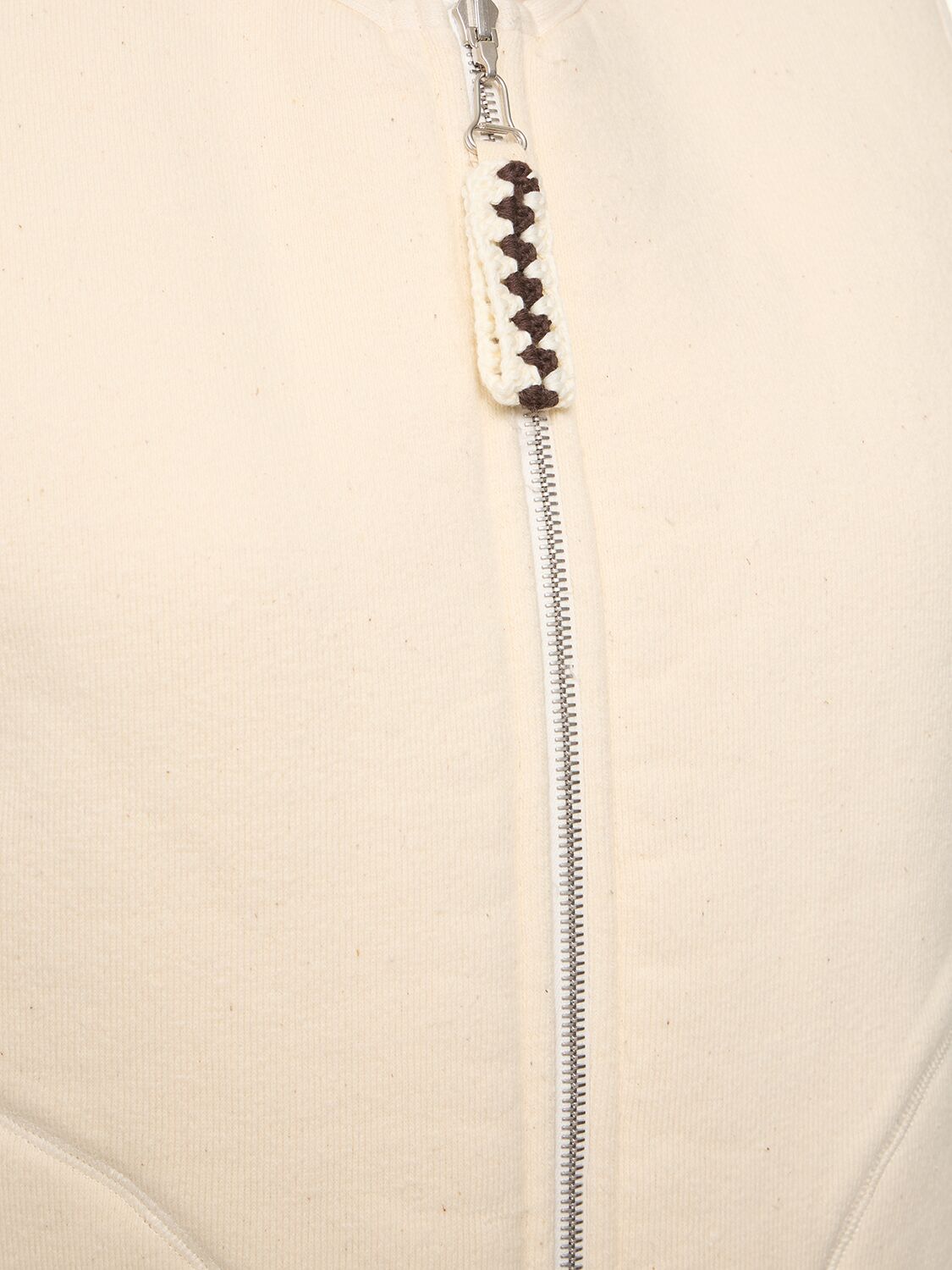 Shop Jil Sander Collarless Cotton Fleece Vest In Ivory