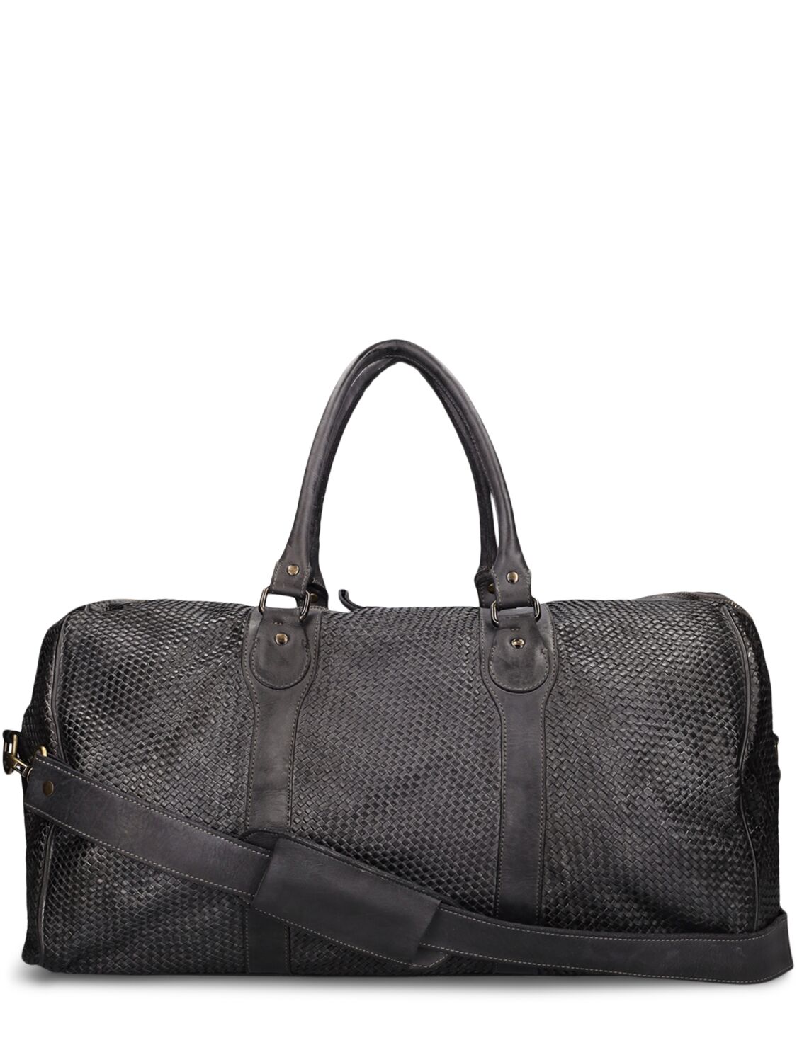 Shop Giorgio Brato Woven Leather Duffle Bag In Black