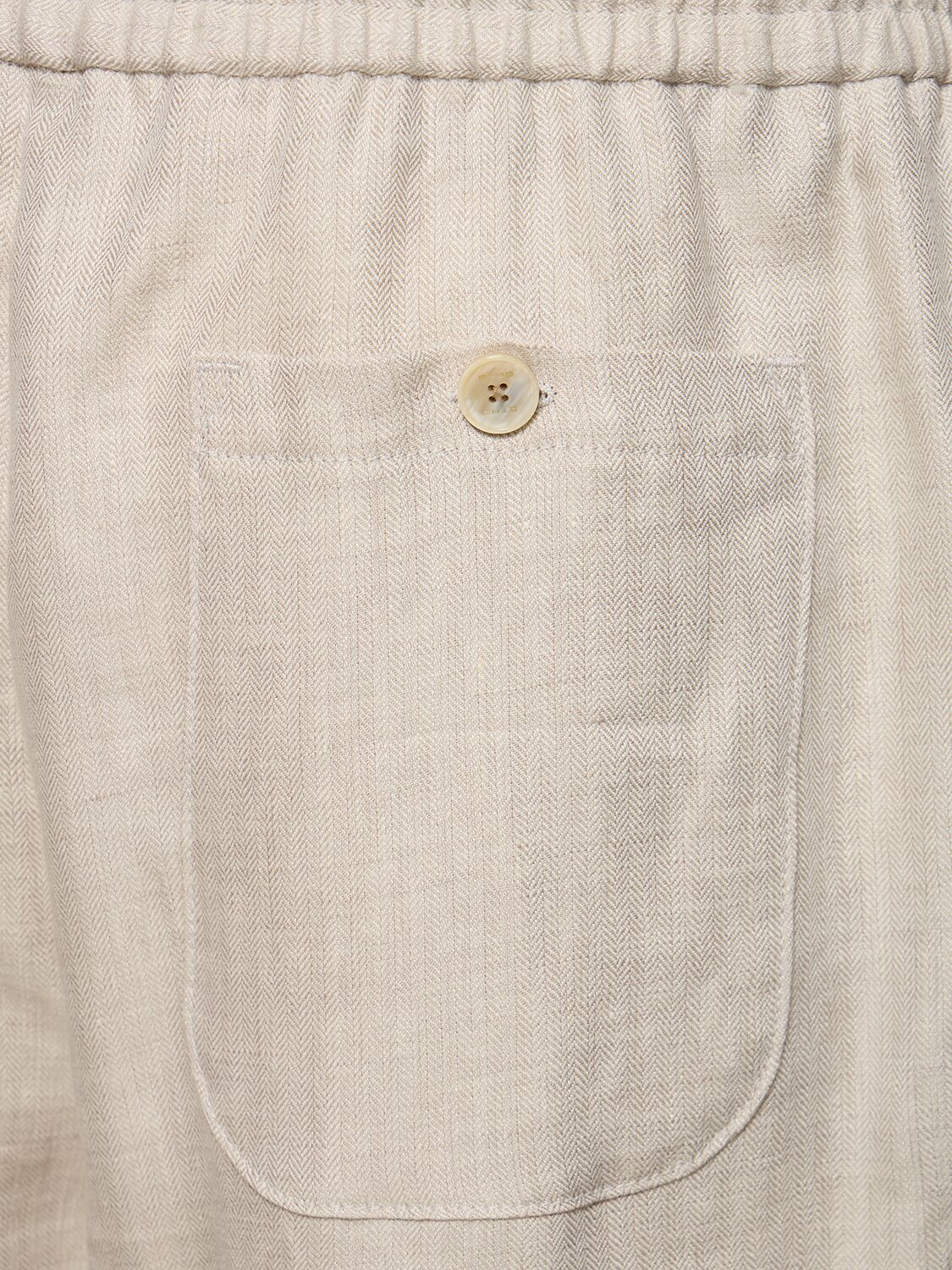 Shop Etro Straight Linen Pants In White