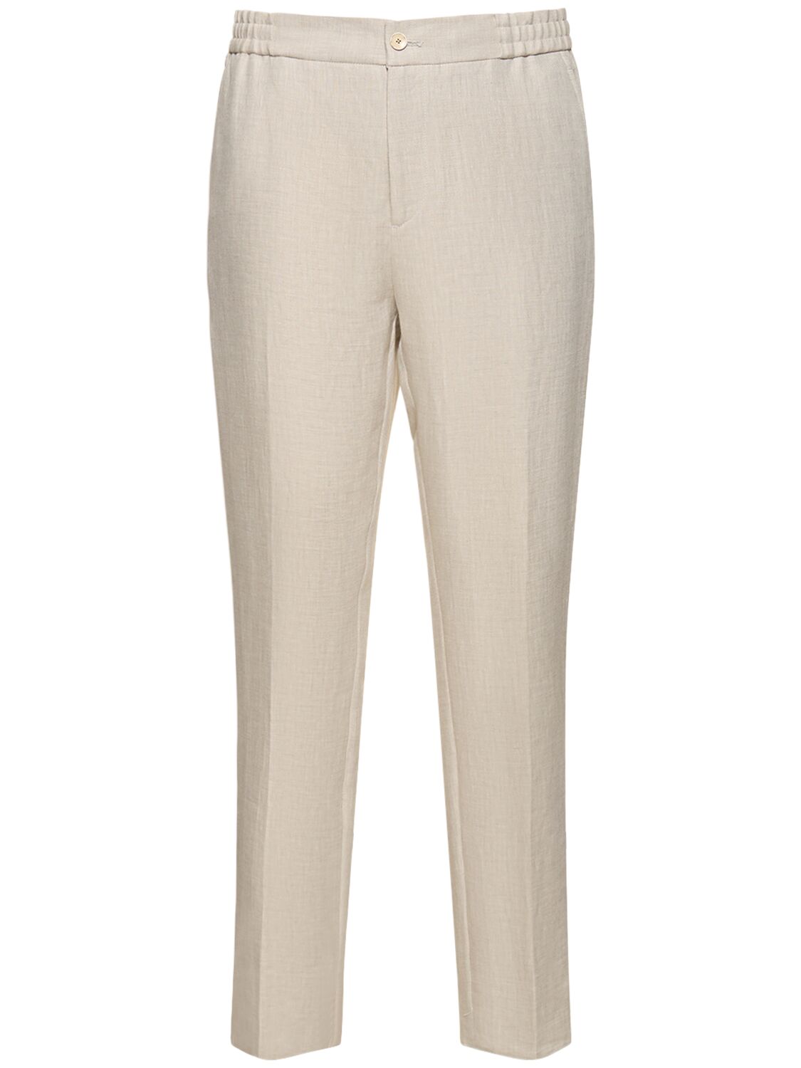 Etro Straight Linen Pants In White