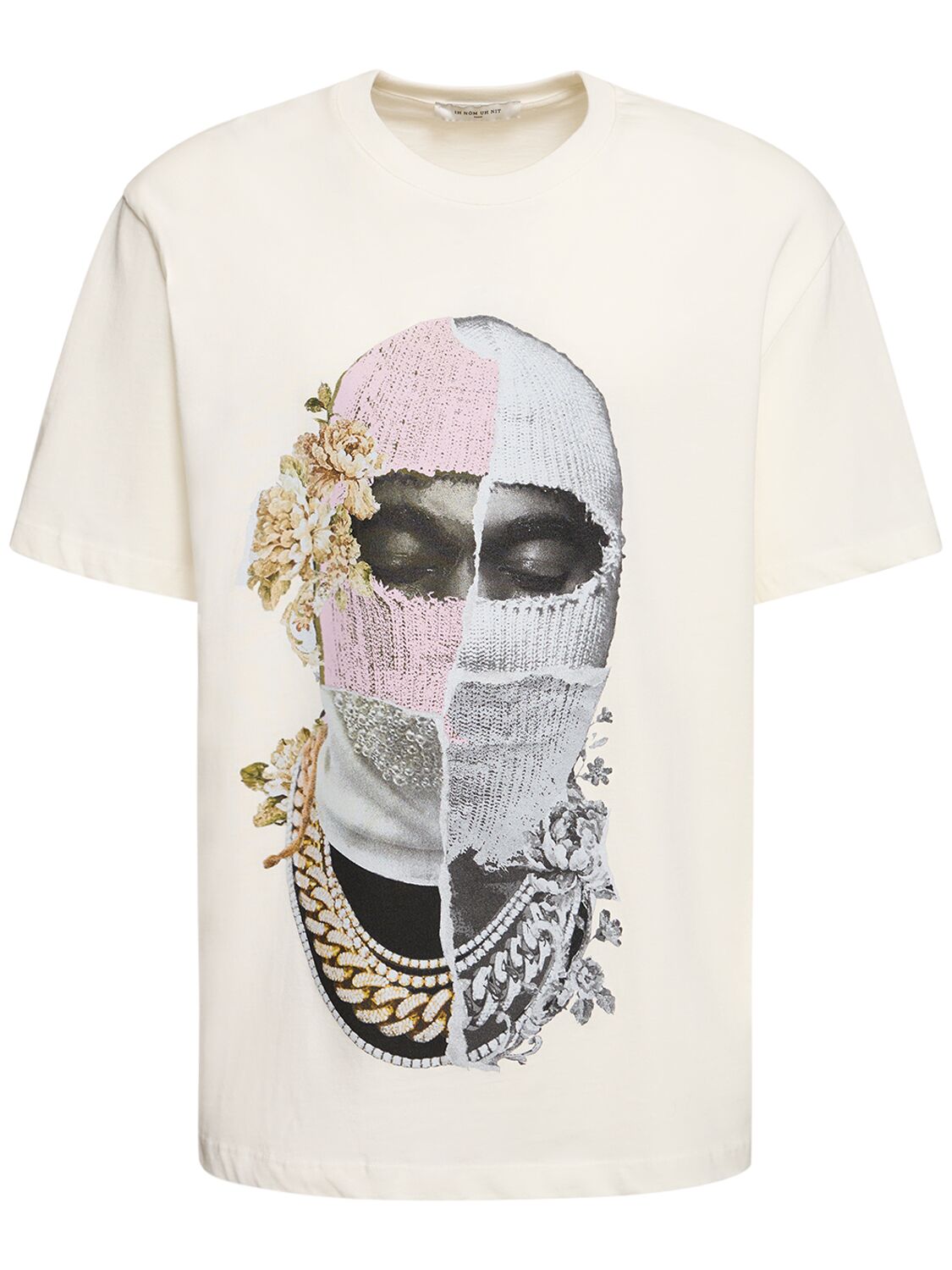 Ih Nom Uh Nit Logo T-shirt With Newspaper Mask In Off White