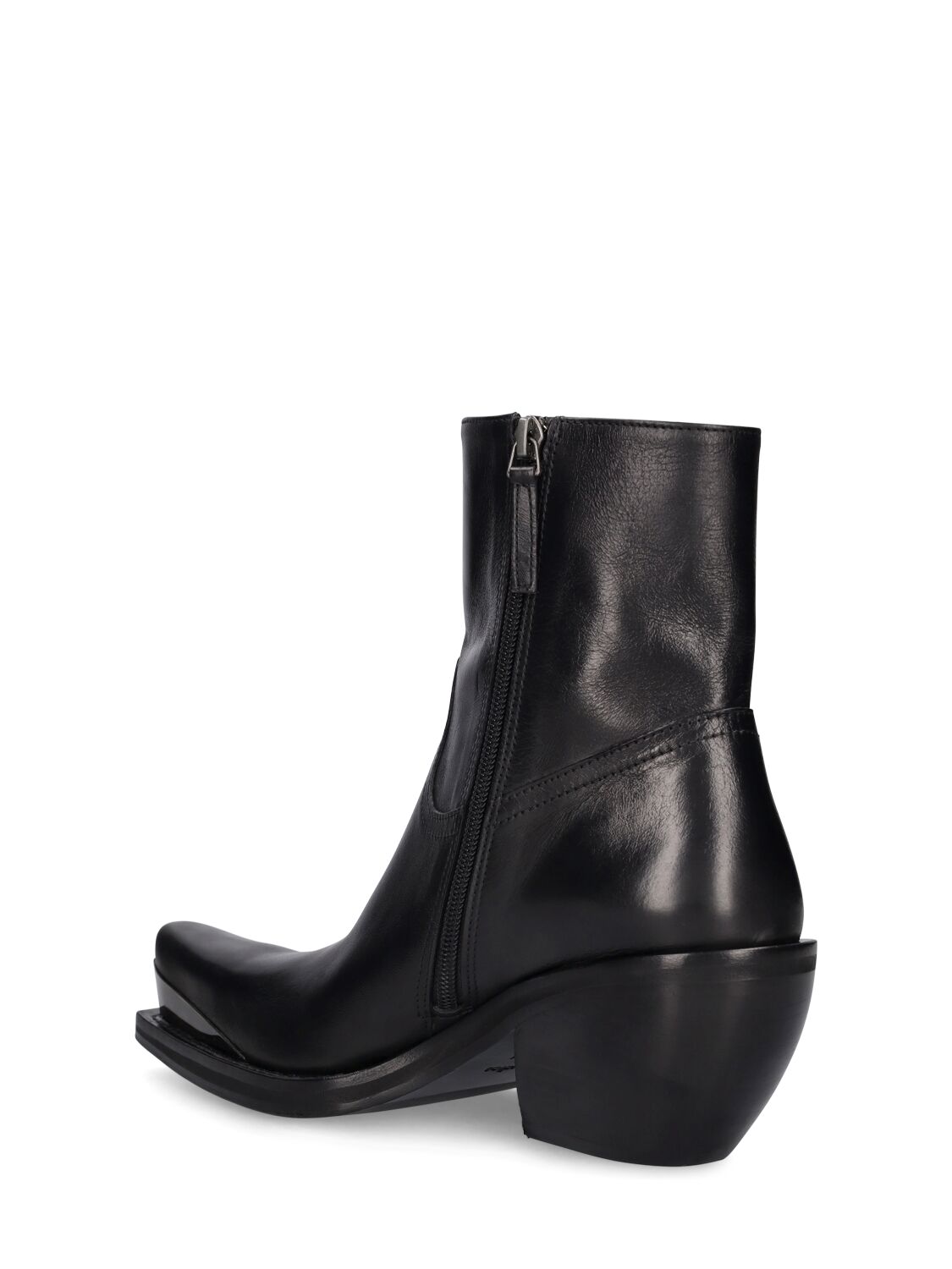 Shop Acne Studios 70mm Leather Ankle Boots In Black