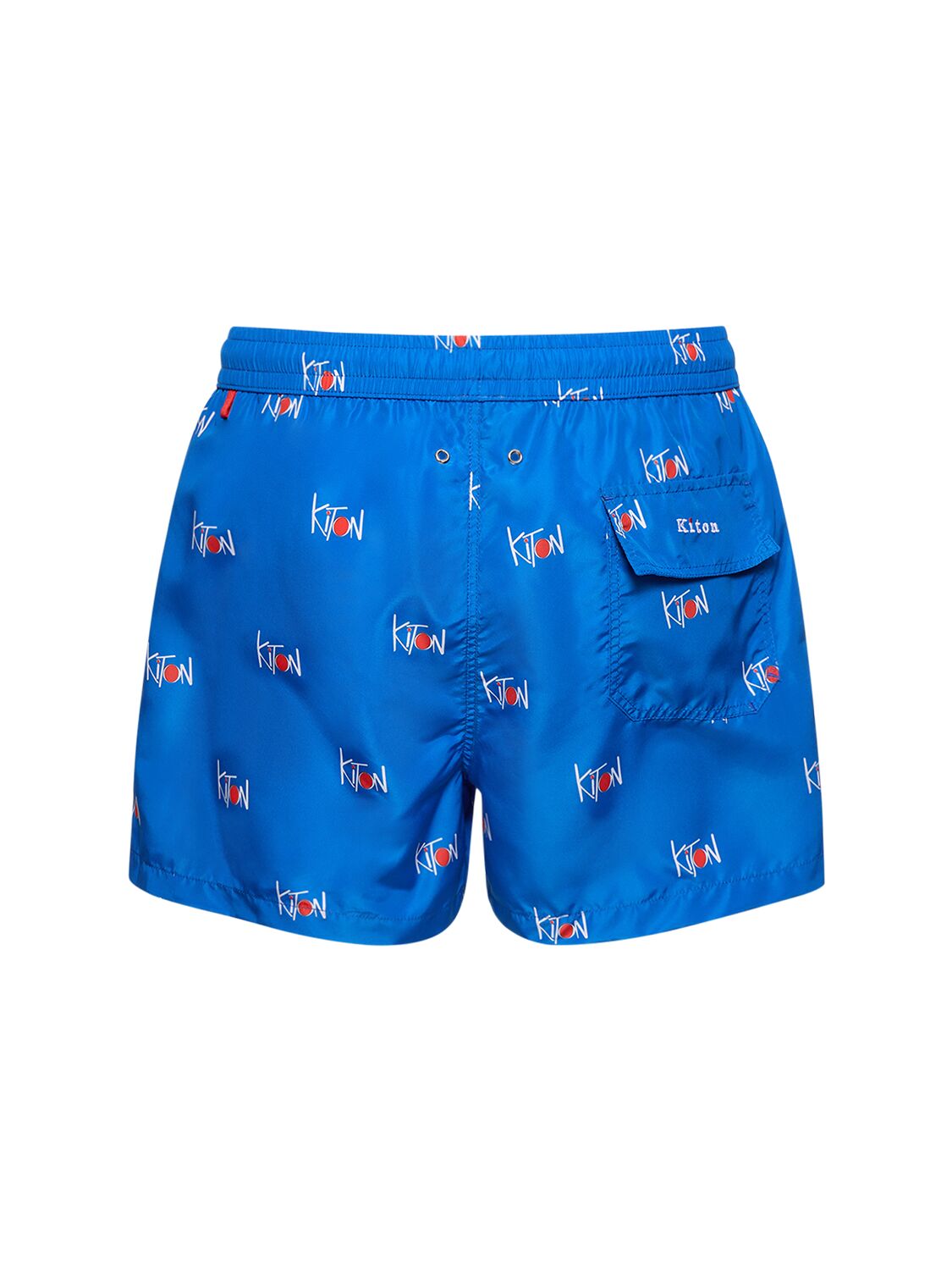 Shop Kiton All Over Logo Swim Shorts In Royal Blue
