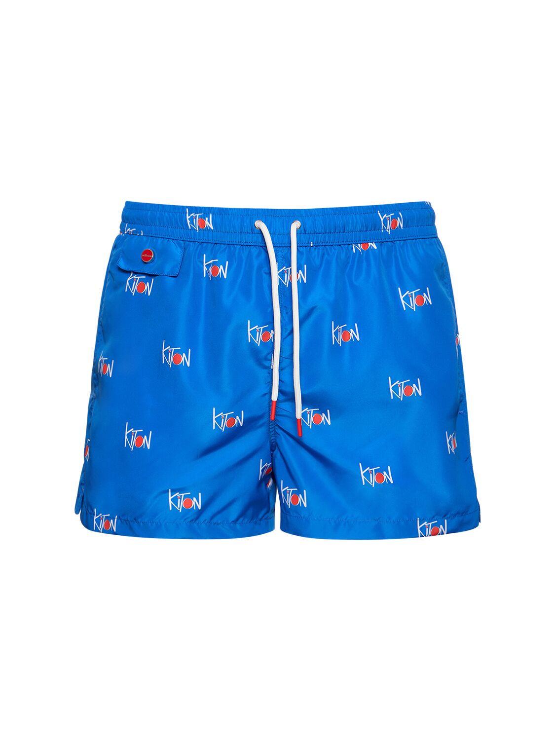 Shop Kiton All Over Logo Swim Shorts In Royal Blue