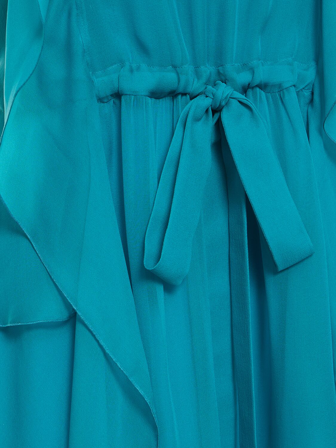 Shop Alberta Ferretti Draped Silk Chiffon Mini Halter Dress In Light Blue