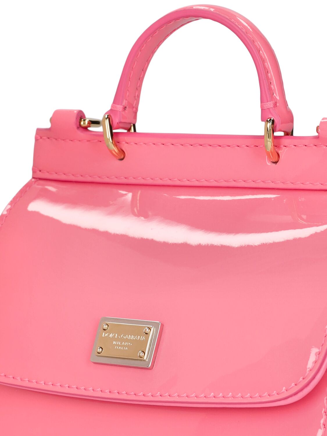 Shop Dolce & Gabbana Patent Leather Bag In Pink