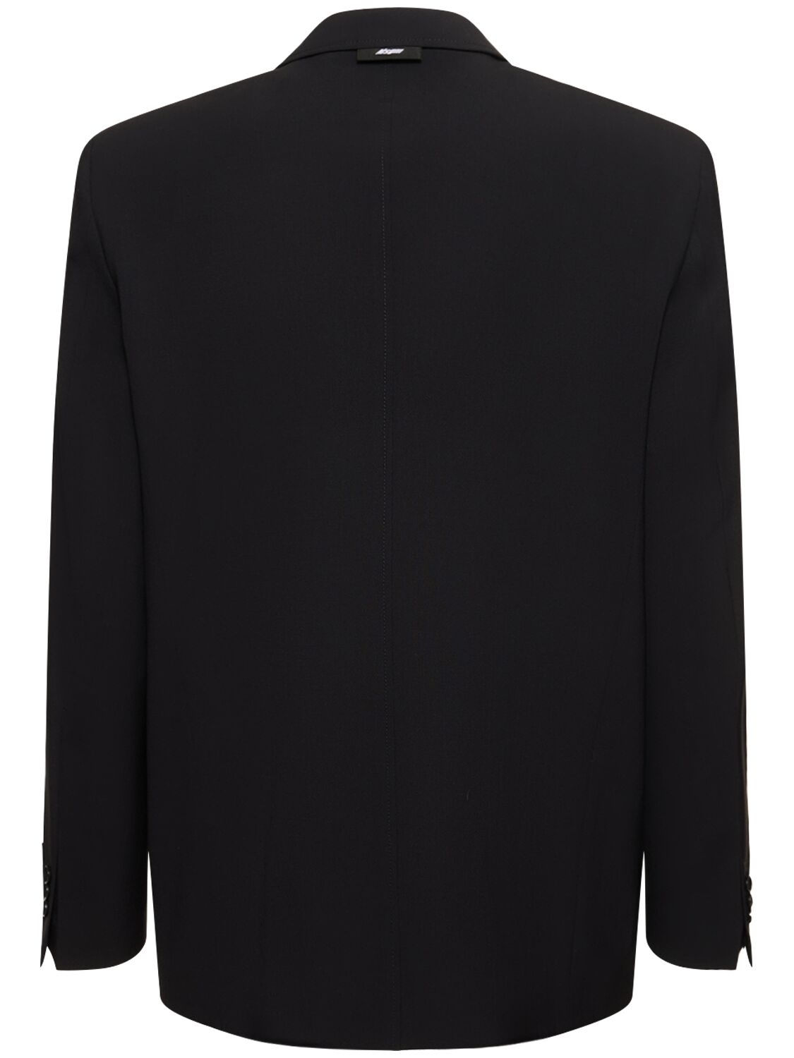 Shop Msgm Double Breast Wool Blend Jacket In Black