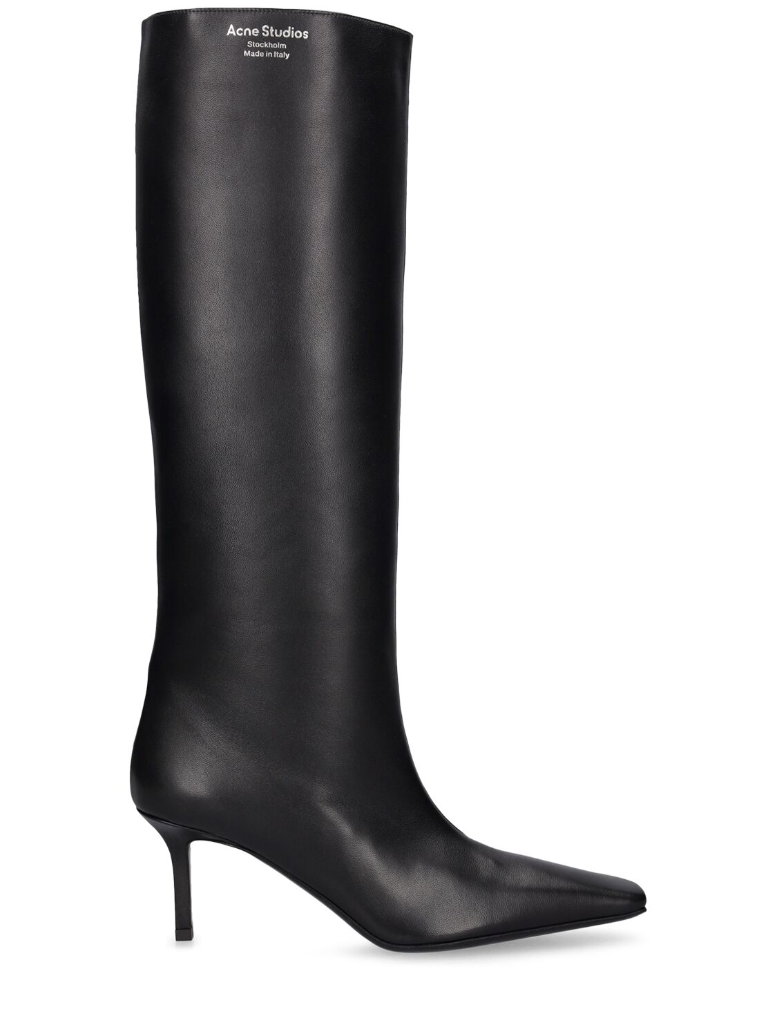 Acne Studios 70mm Leather Tall Boots In Black