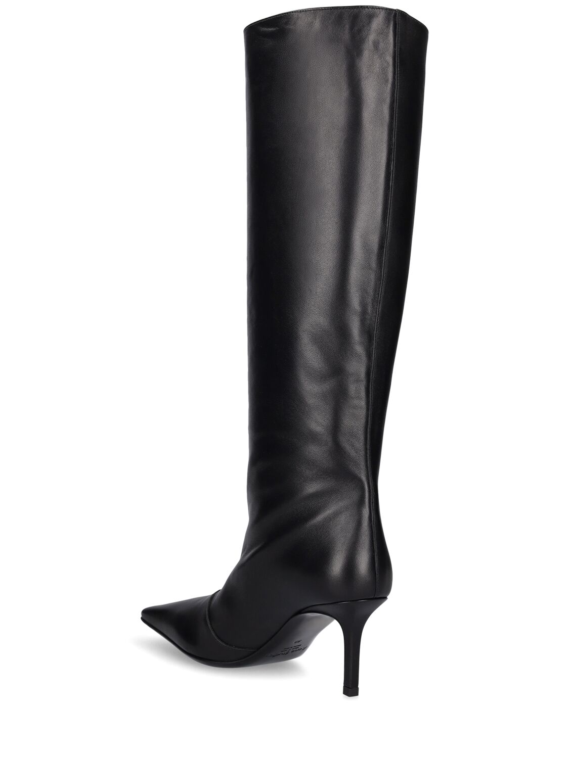 Shop Acne Studios 70mm Bezither Leather Tall Boots In Black
