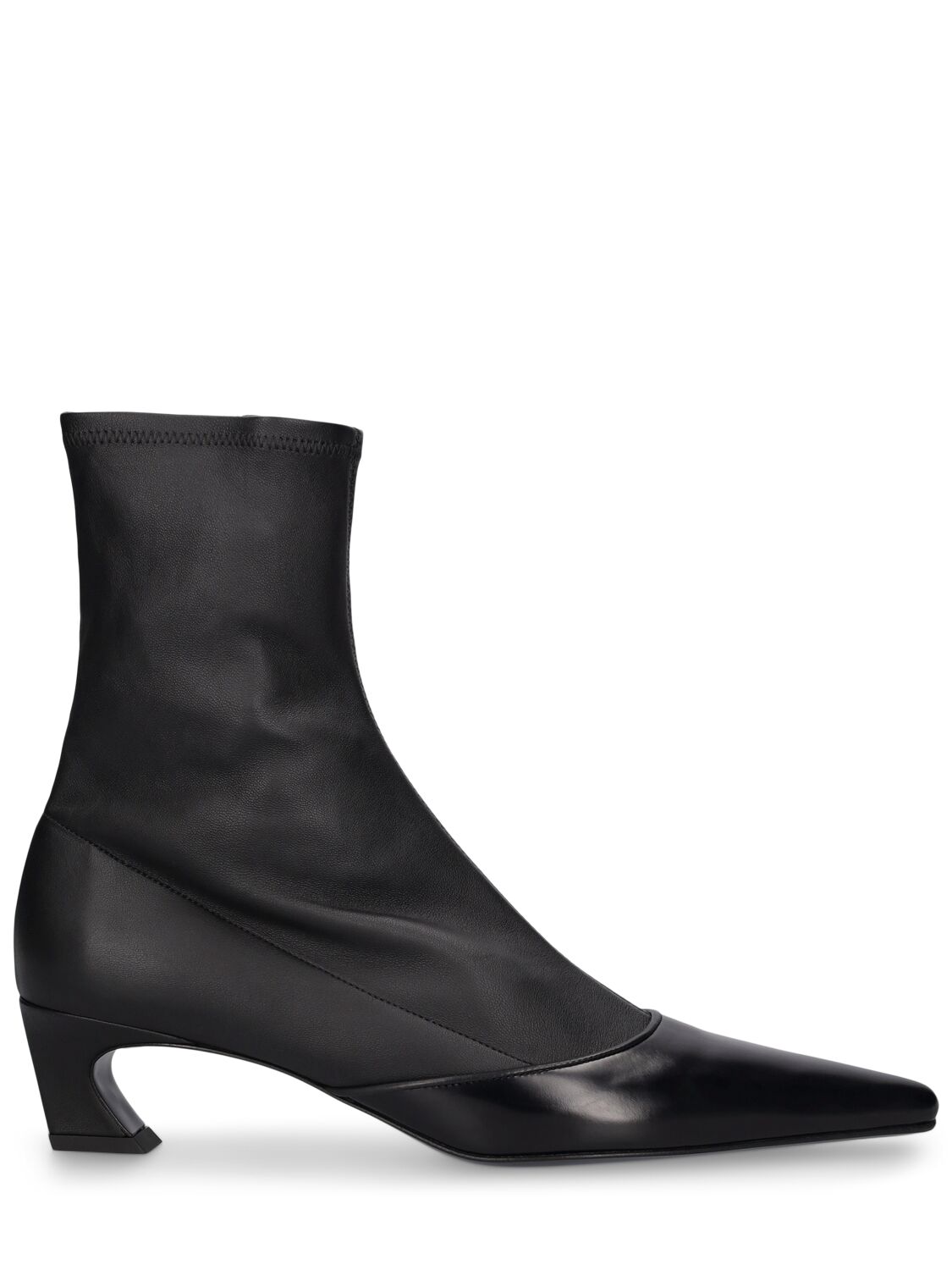 Acne Studios 45mm Bano Leather Ankle Boots In Black