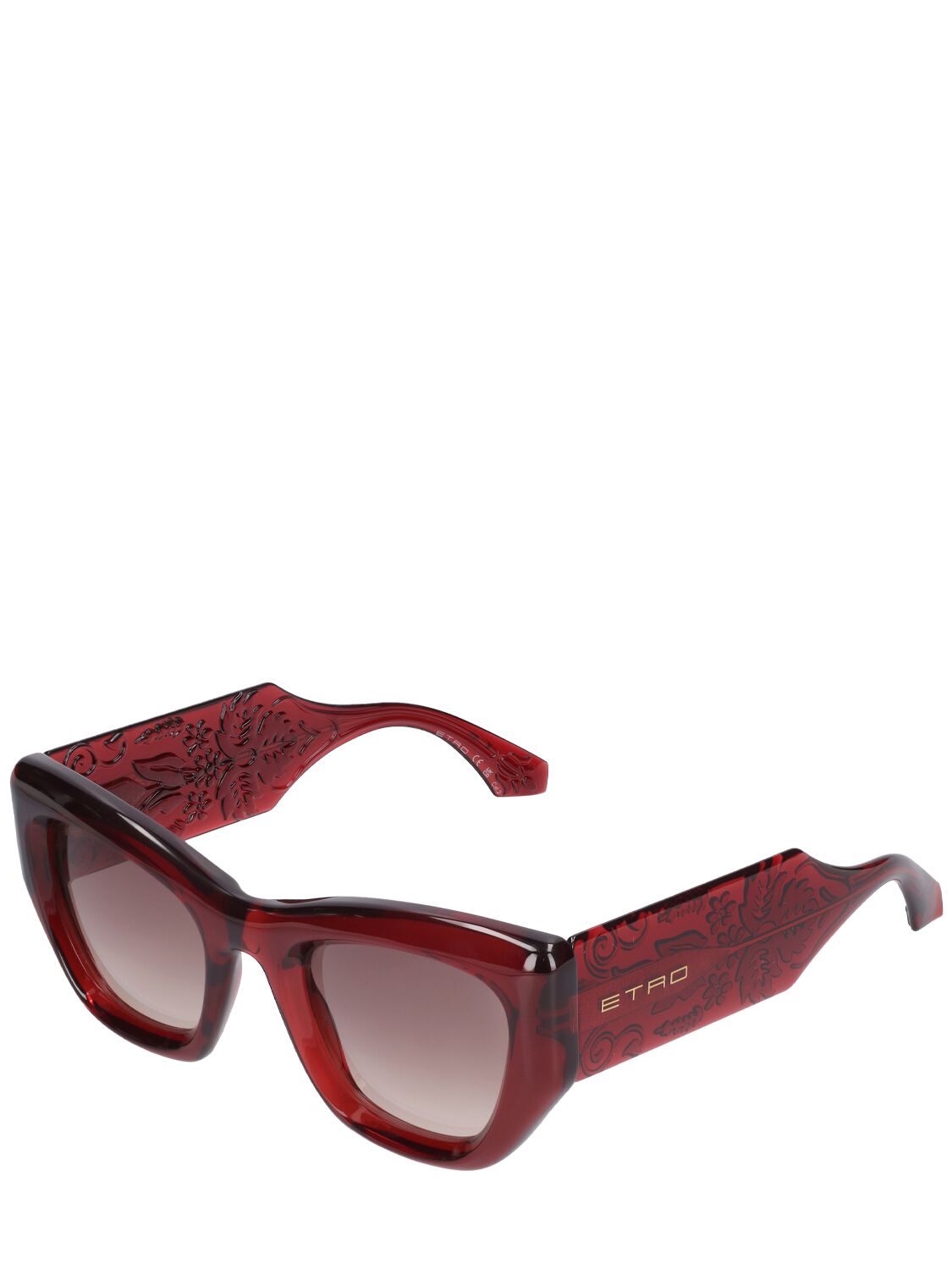 Shop Etro Paisley Cat-eye Sunglasses In Brick,brown