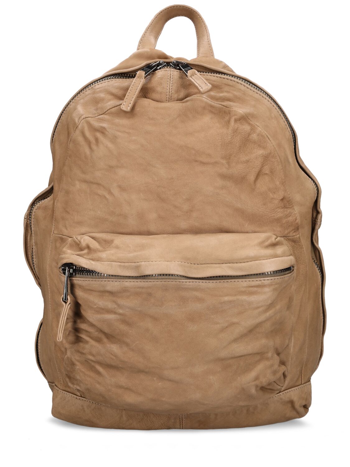 Giorgio Brato Leather Backpack In Olive Green