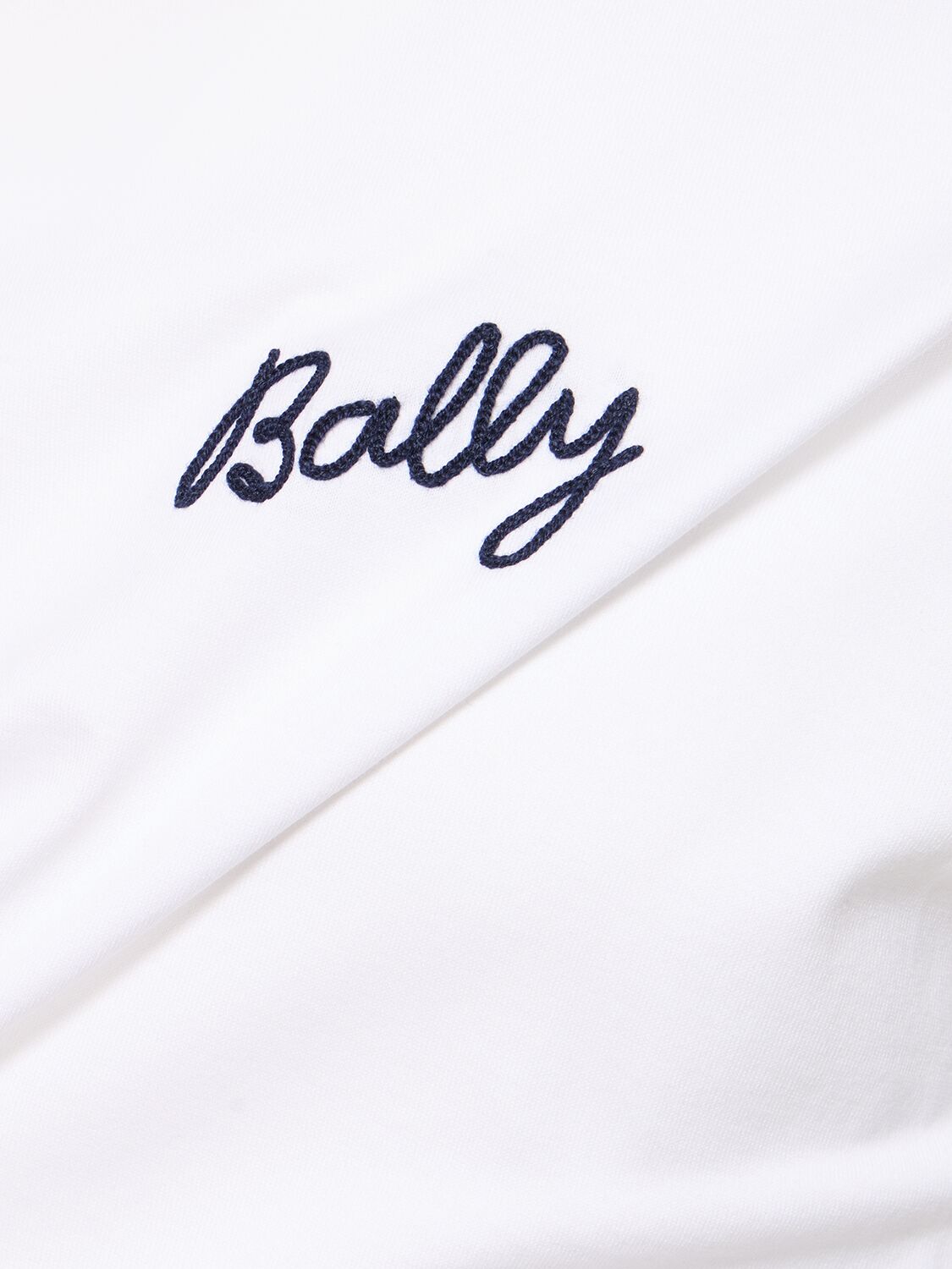 Shop Bally Logo Cotton Jersey T-shirt In White