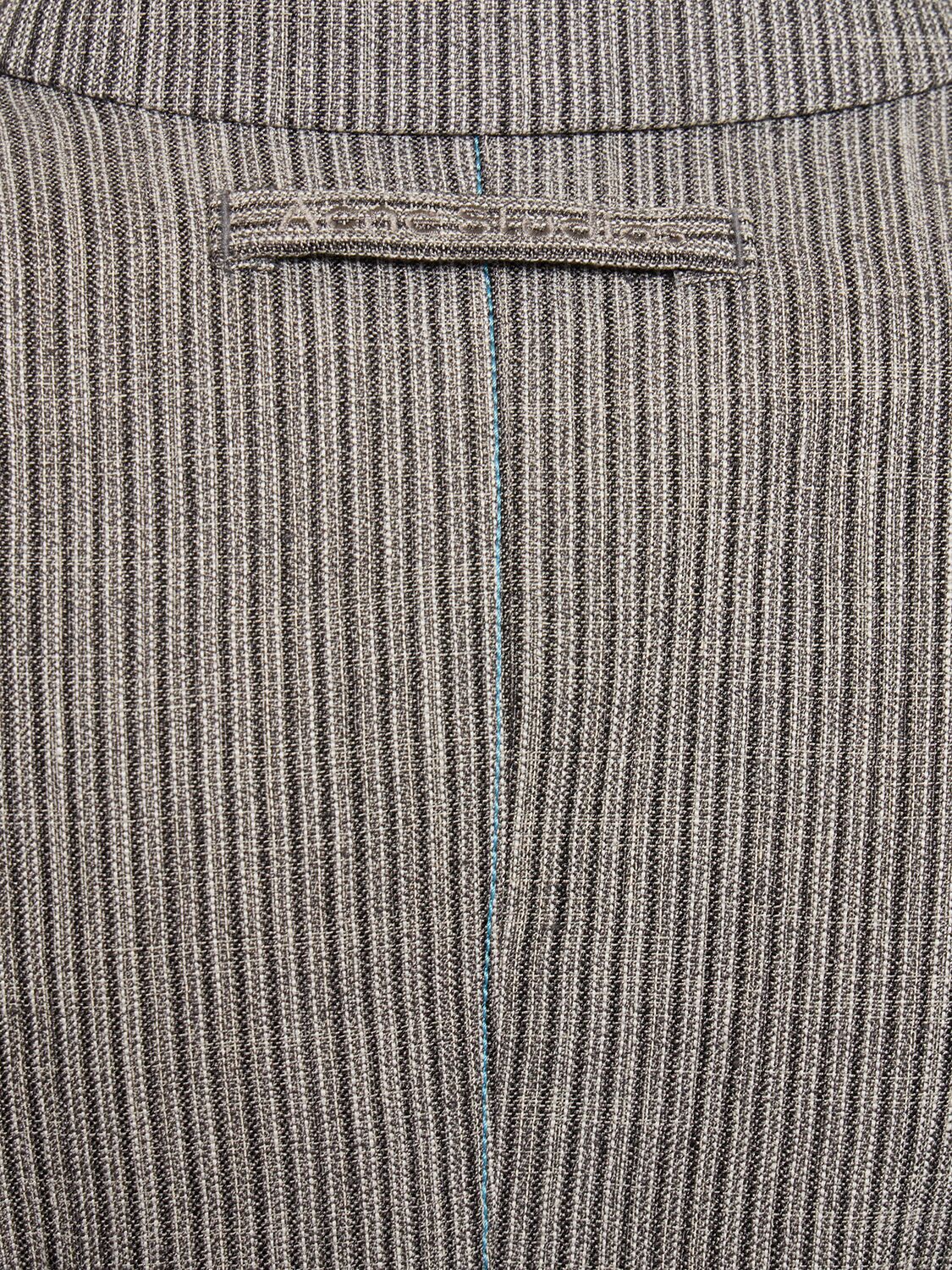 Shop Acne Studios Linen Blend Pinstriped Jacket In Grey
