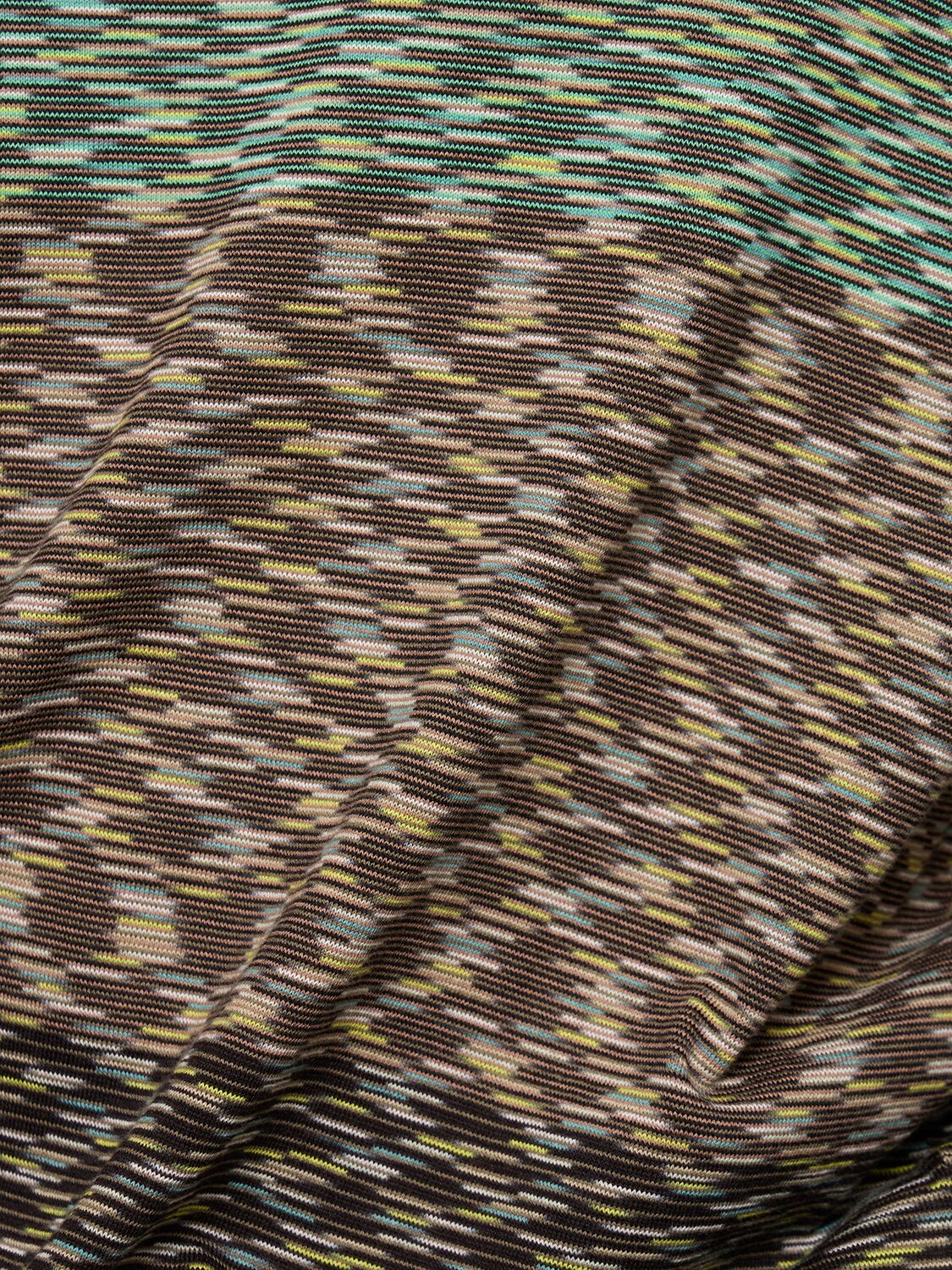 Shop Missoni Striped Cotton Knit Sweater In Khaki