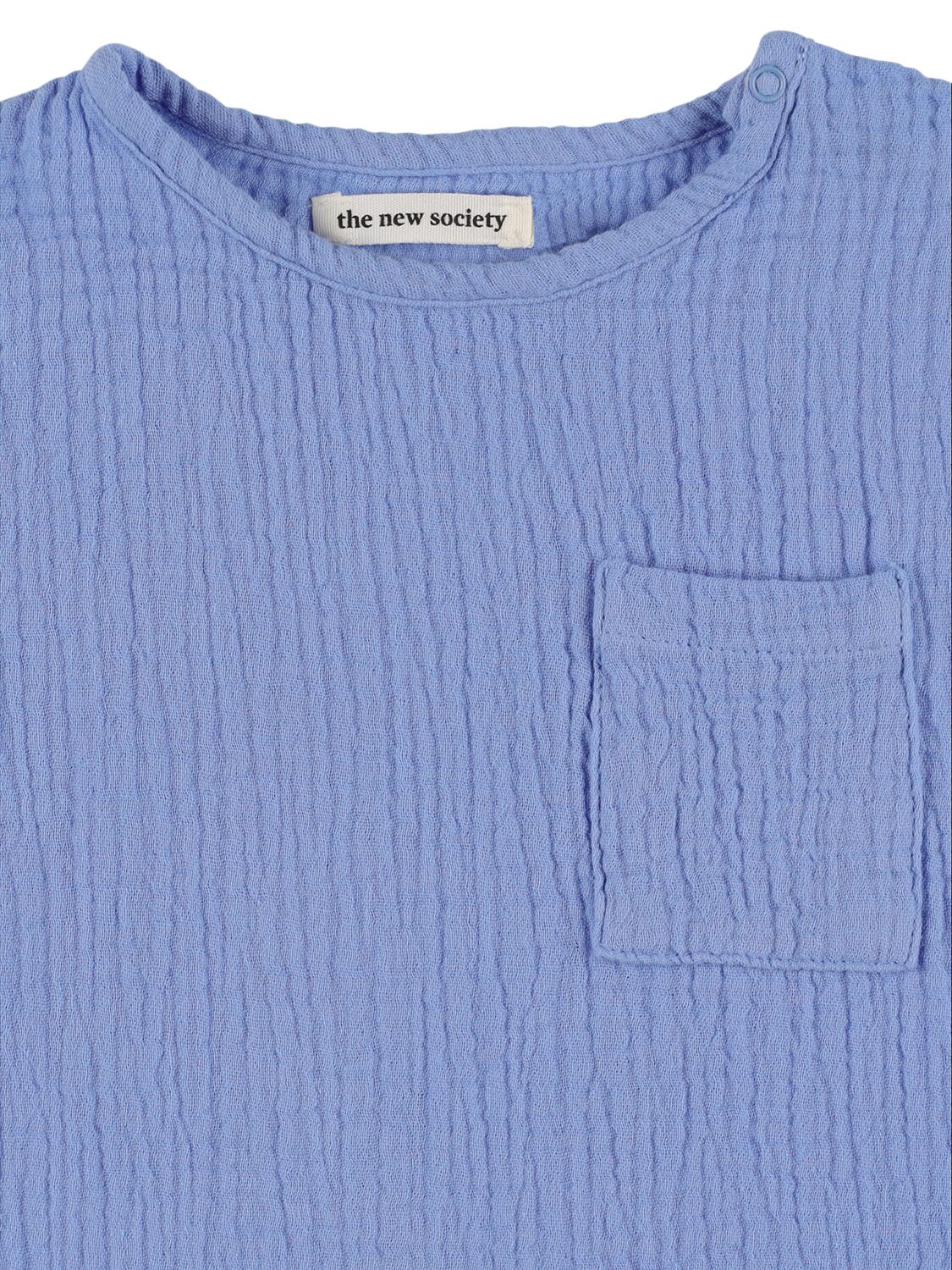 Shop The New Society Cotton Piquet T-shirt In Blue