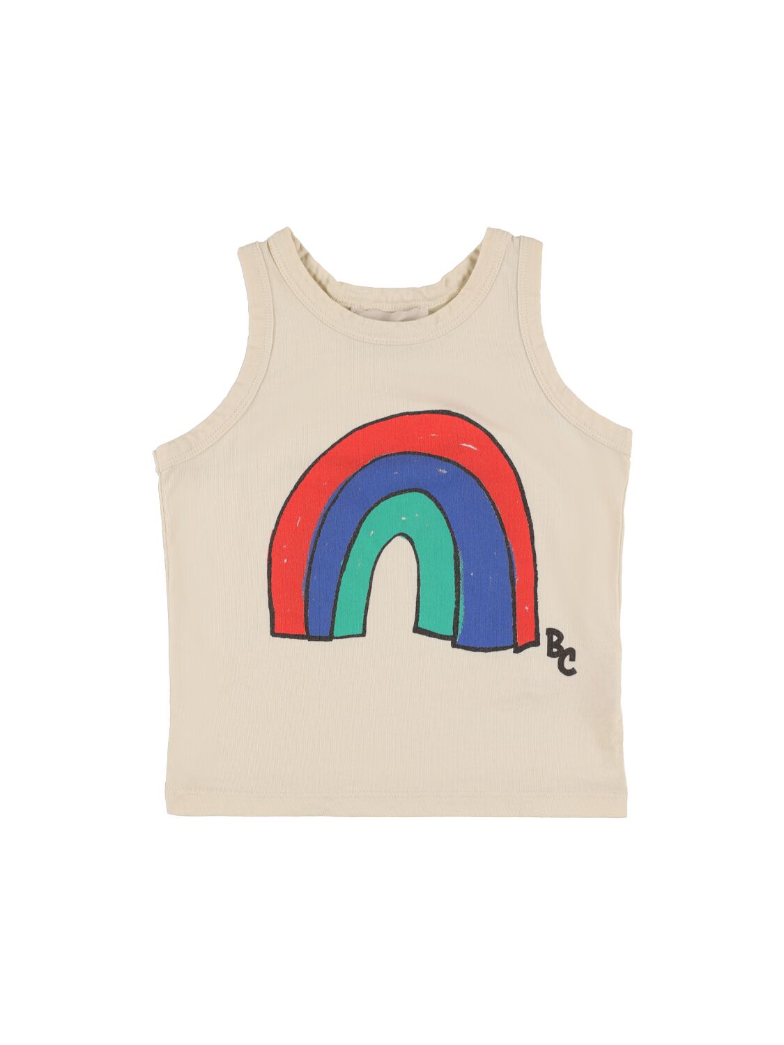Bobo Choses Ivory Tank Top For Baby Boy With Rainbow Print In Off-white