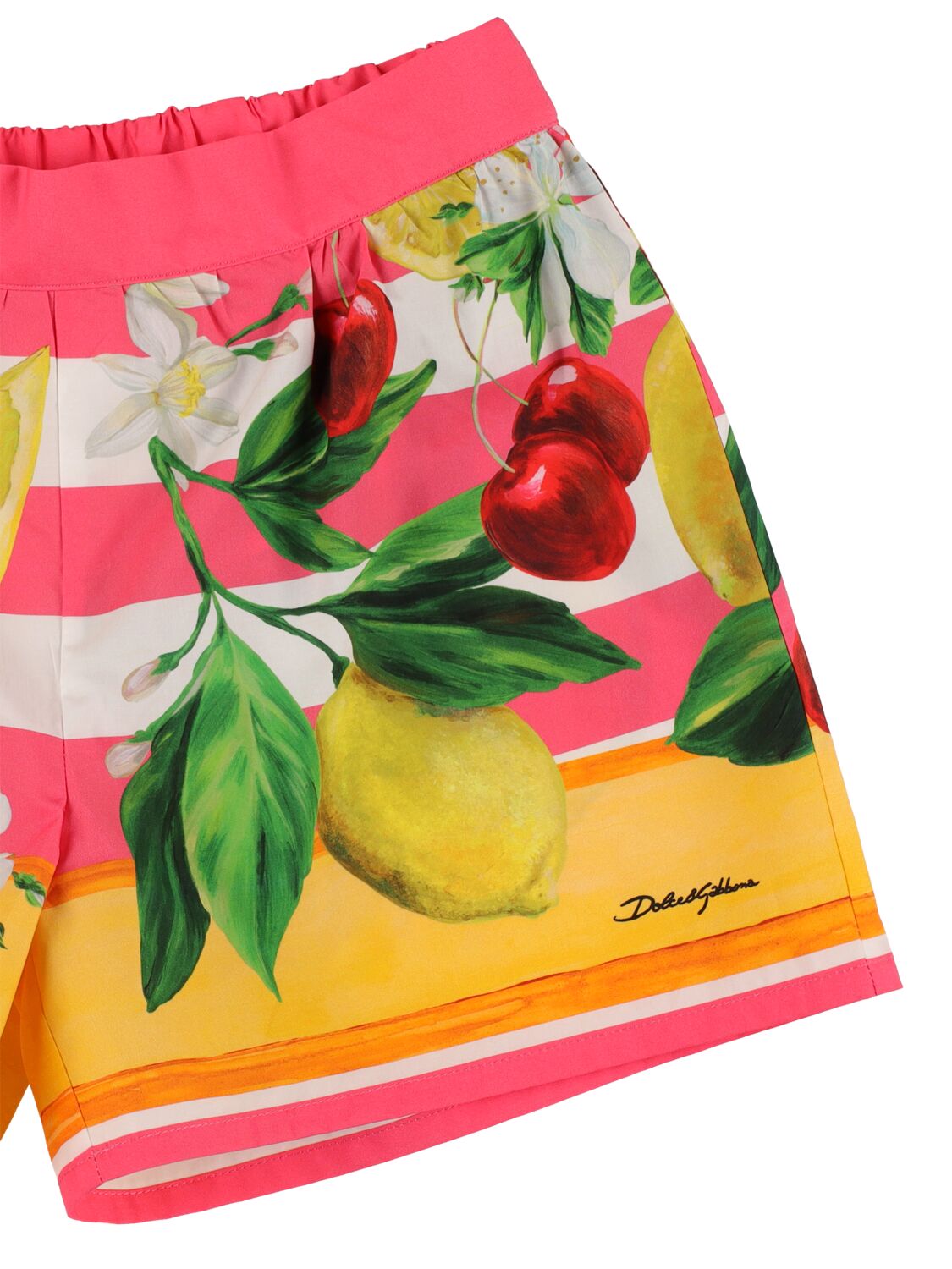 Shop Dolce & Gabbana Printed Cotton Top & Shorts In Multicolor