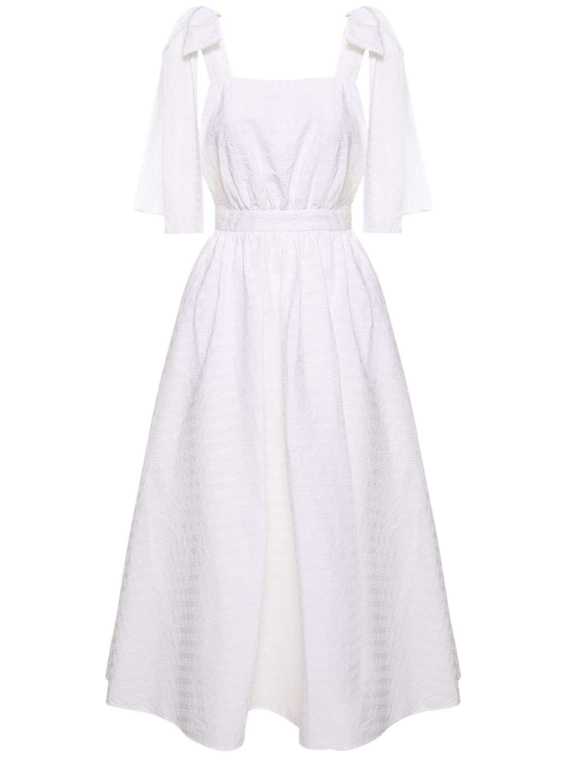 Msgm Stretch Cotton Dress In White