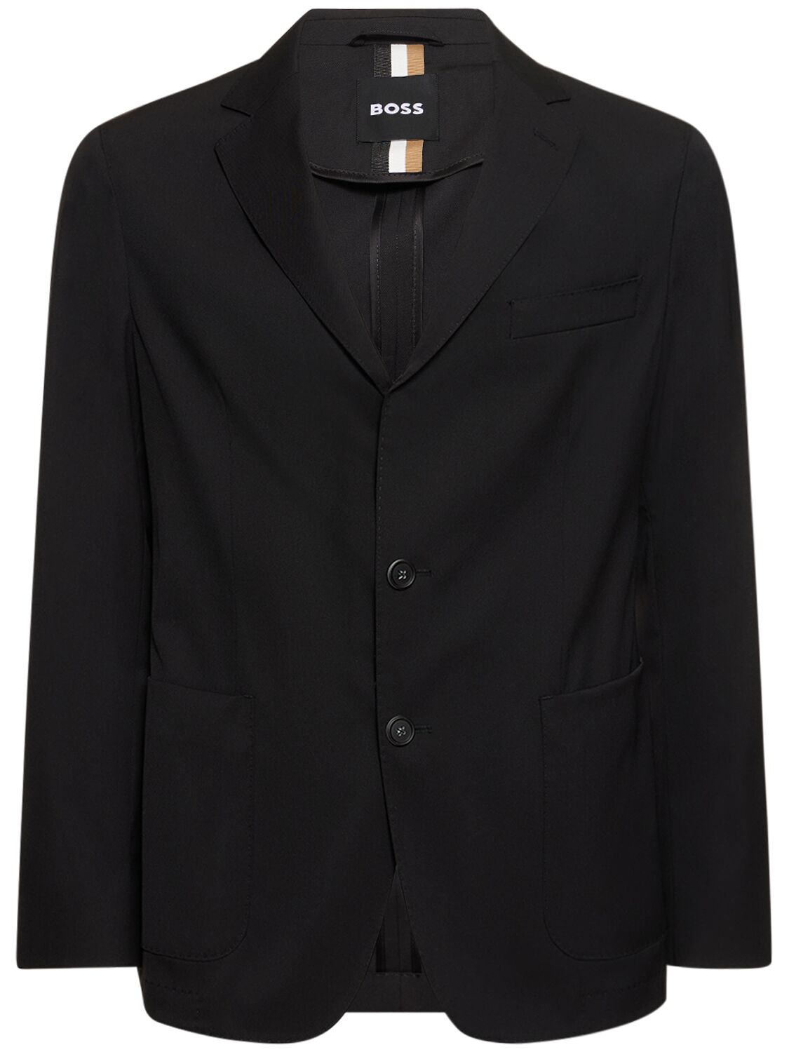 Hugo Boss C-hanry Tech Blend Wool Jacket In Black