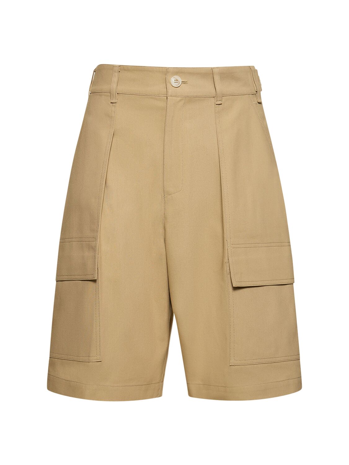 After Pray Wide Canvas Cargo Shorts In Beige
