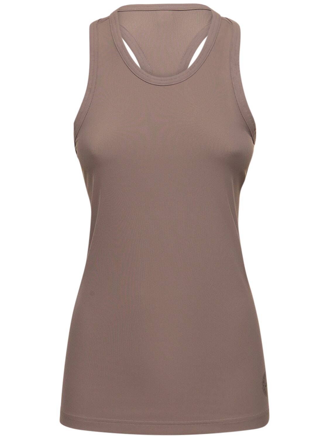 Adidas By Stella Mccartney Ribbed Tank Top In Brown,pink