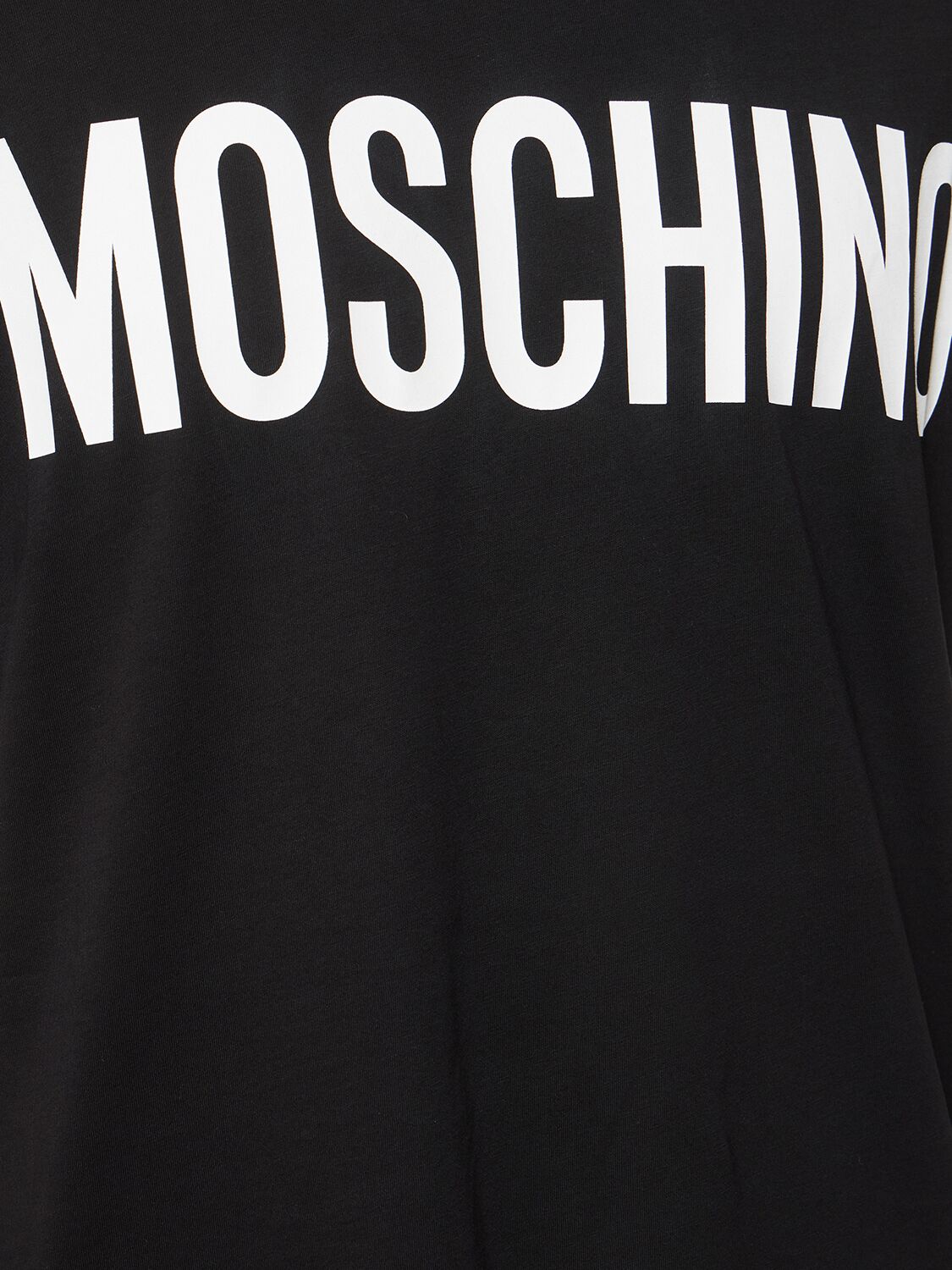 Shop Moschino Logo Print Cotton T-shirt In Black