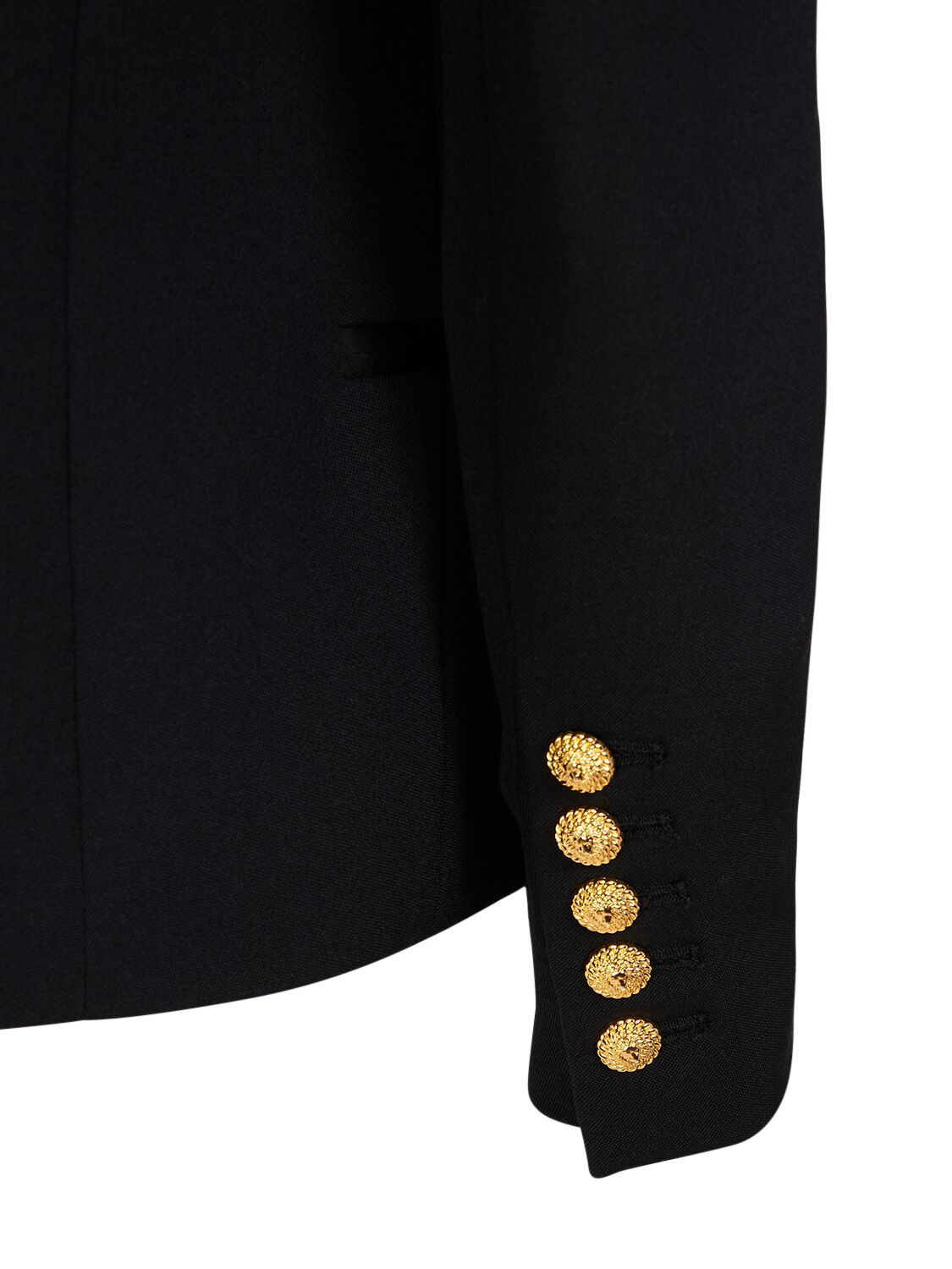 Shop Balmain Boxy Wool Jacket In Black
