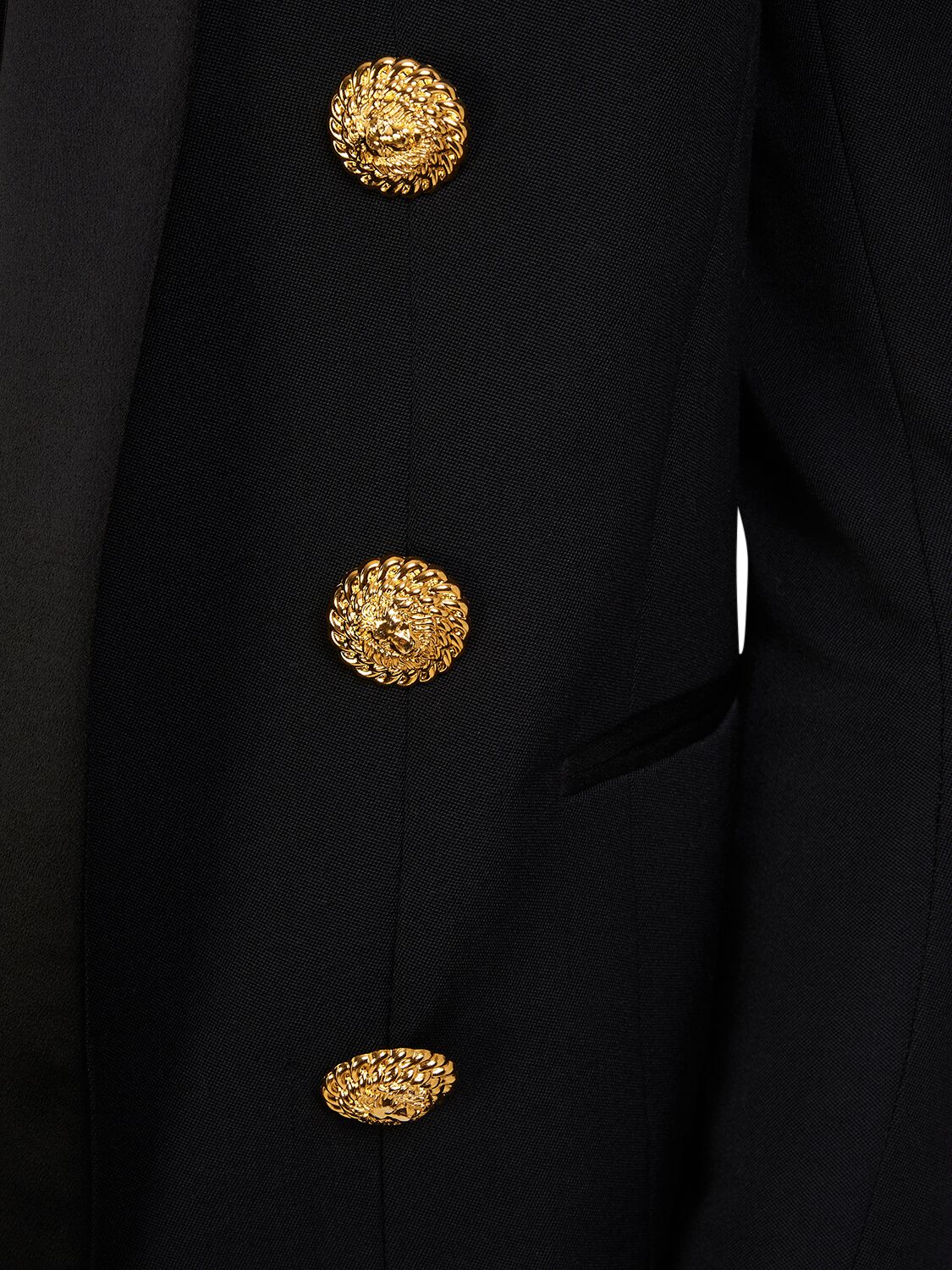 Shop Balmain Boxy Wool Jacket In Black