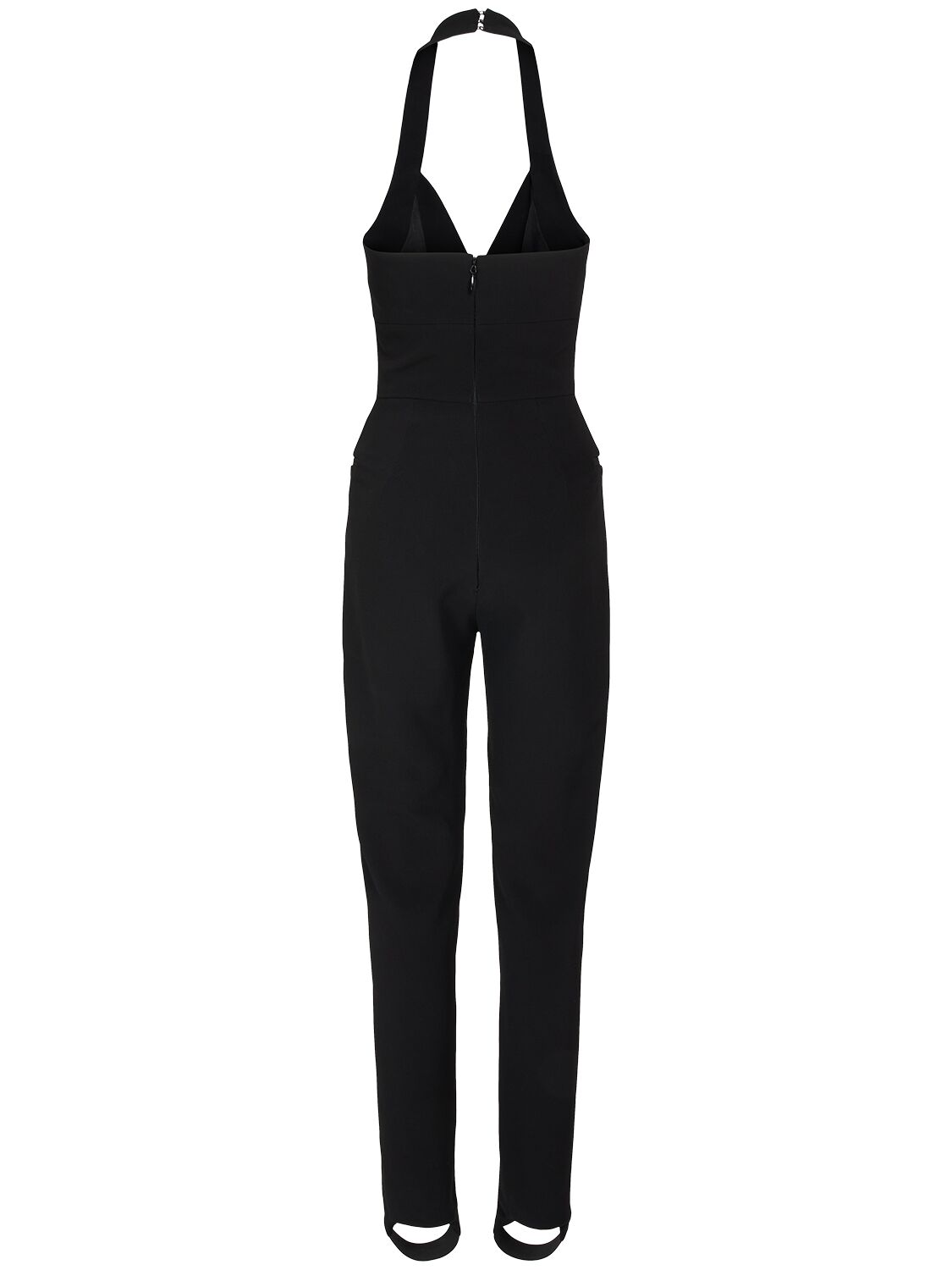 Shop Balmain V-neck Tailored Crepe Jumpsuit In Black