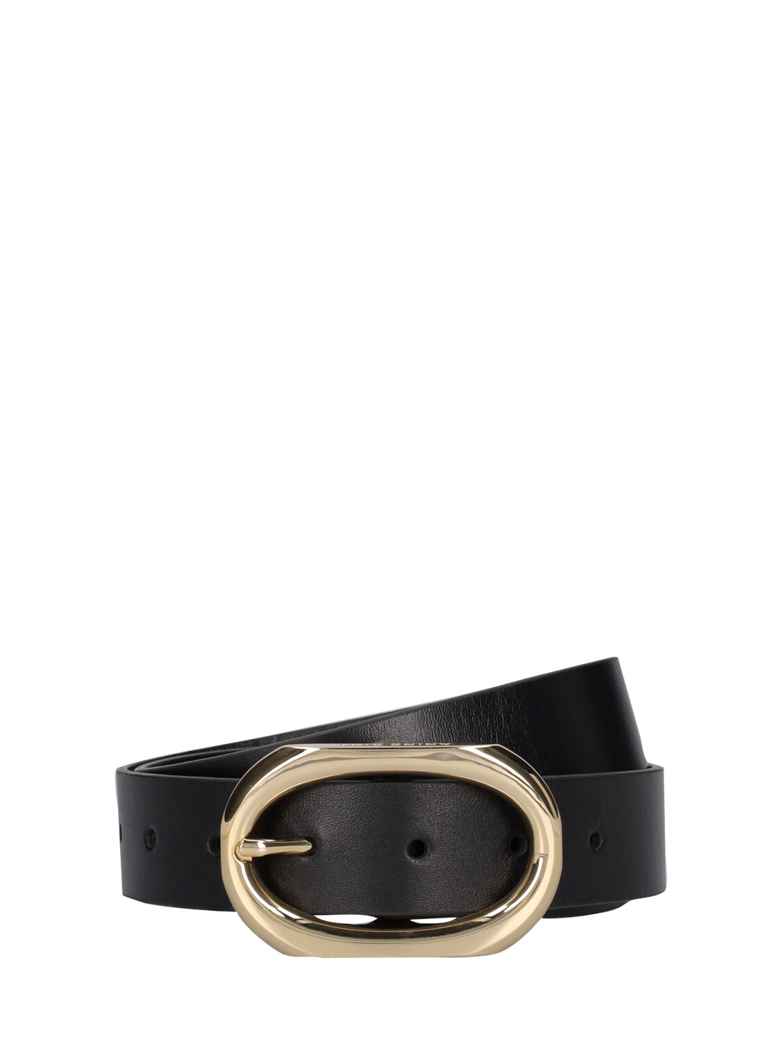 Anine Bing Signature Link Leather Belt In Black