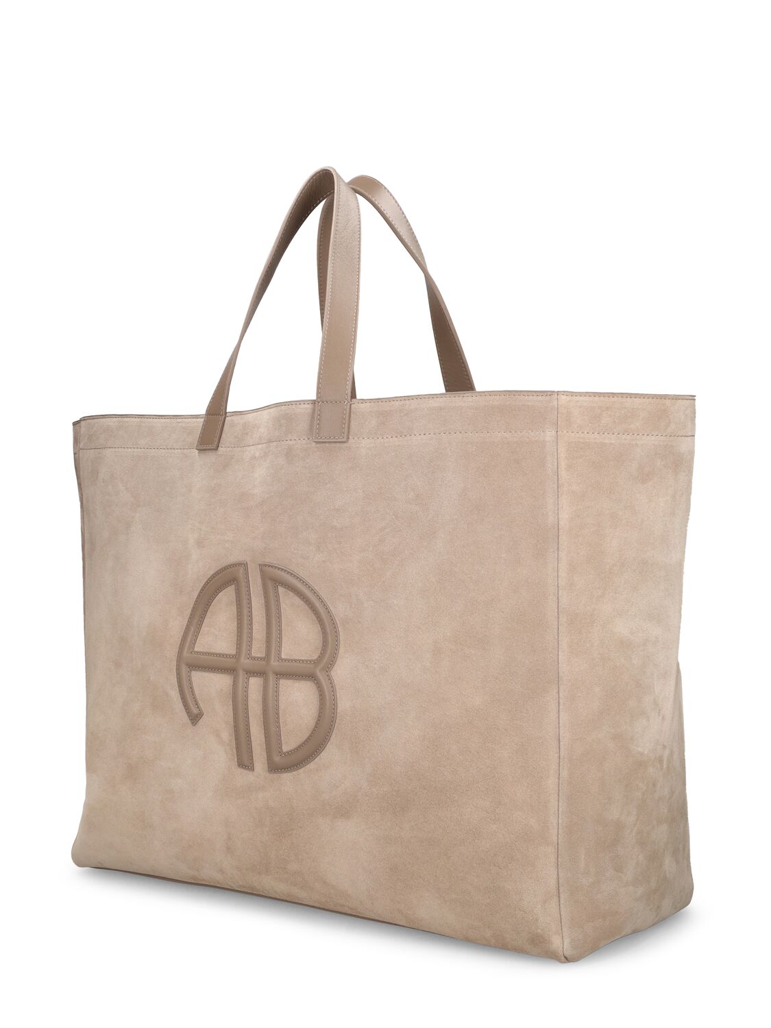 Shop Anine Bing Xl Rio Suede Tote Bag In Taupe