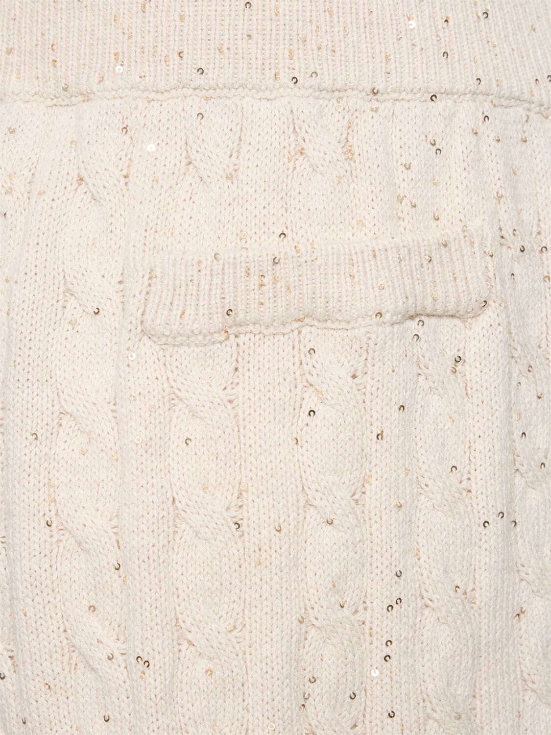 Shop Brunello Cucinelli Cable Knit Cotton Blend Shorts In Beige