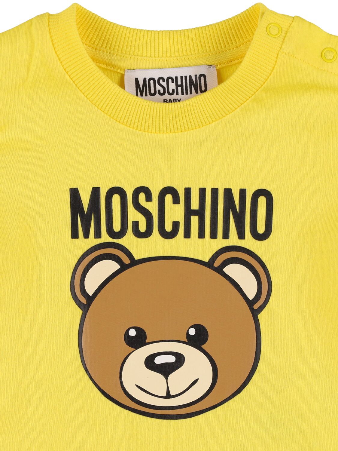 Shop Moschino Cotton Jersey T-shirt & Sweat Shorts In Yellow,white