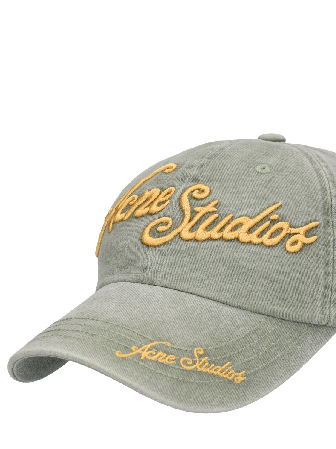 Shop Acne Studios Carliy Logo Cotton Cap In Sage Green