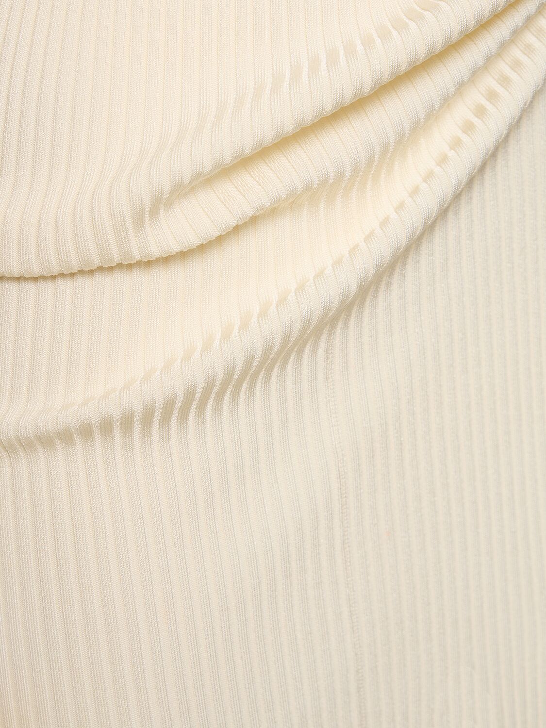 Shop Dion Lee Viscose Blend Knit Long Sleeve Dress In Ivory