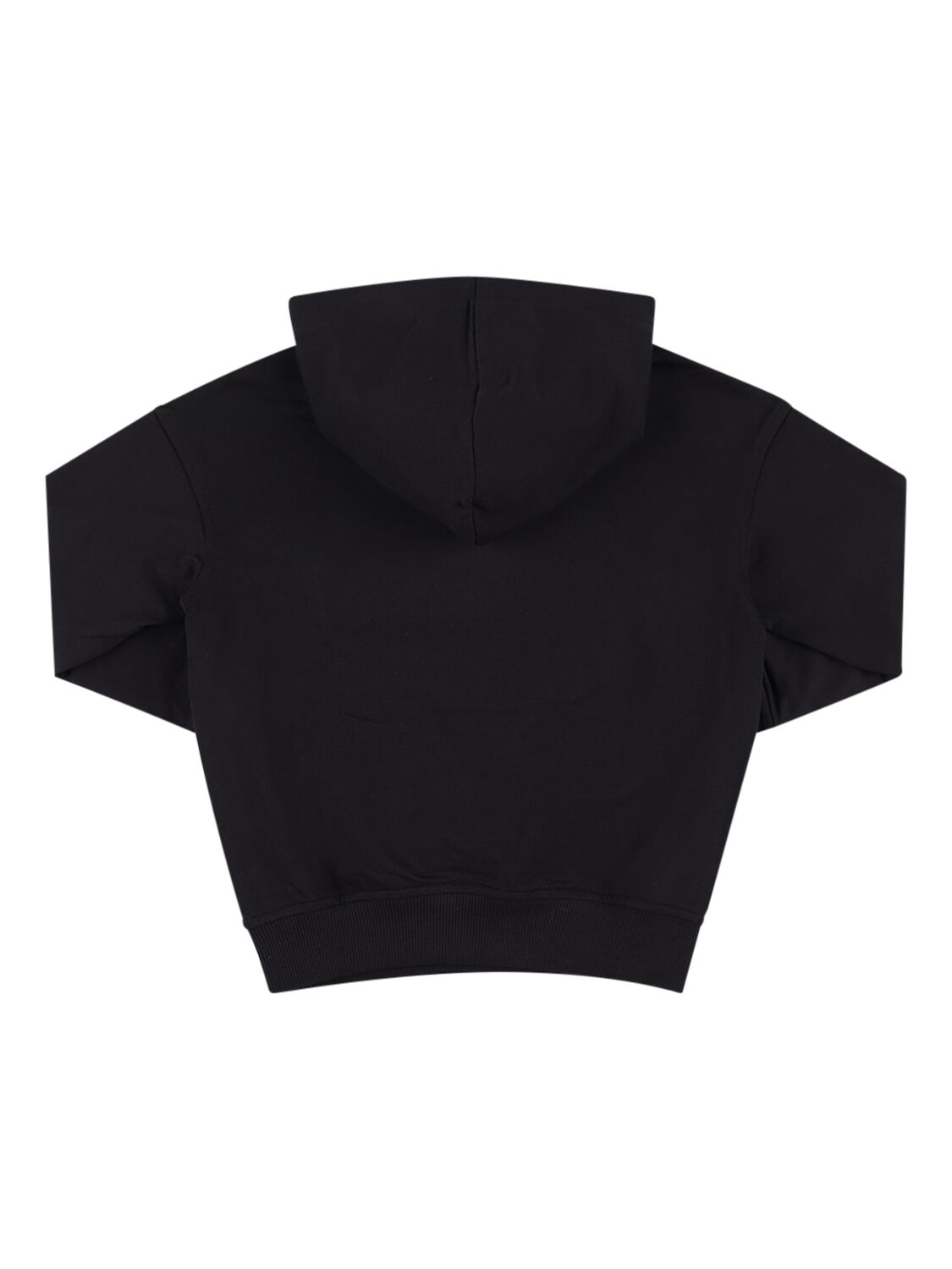 Shop Moschino Hooded Cotton Sweatshirt In Black