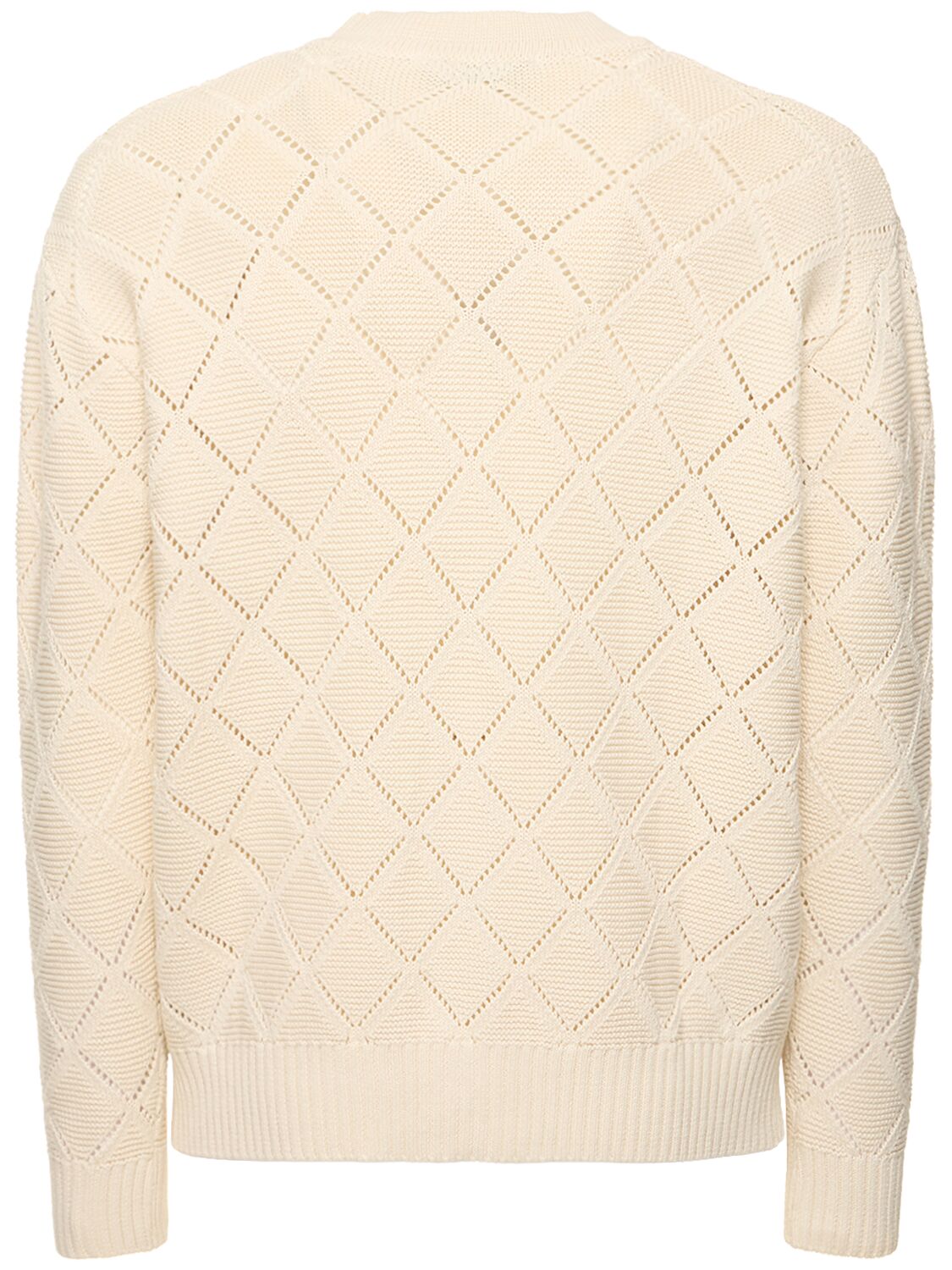 Shop After Pray Dia Crochet Knit V-neck Cardigan In Ivory