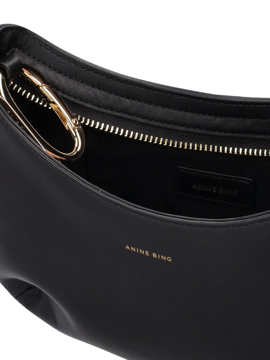 Shop Anine Bing Mini Jody Leather Top Handle Bag In Black