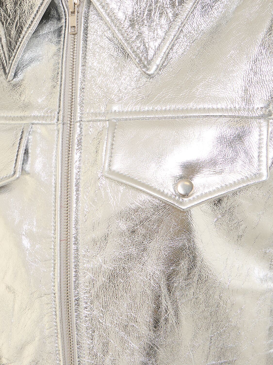 Shop Interior The Sterling Leather Jacket In Silver