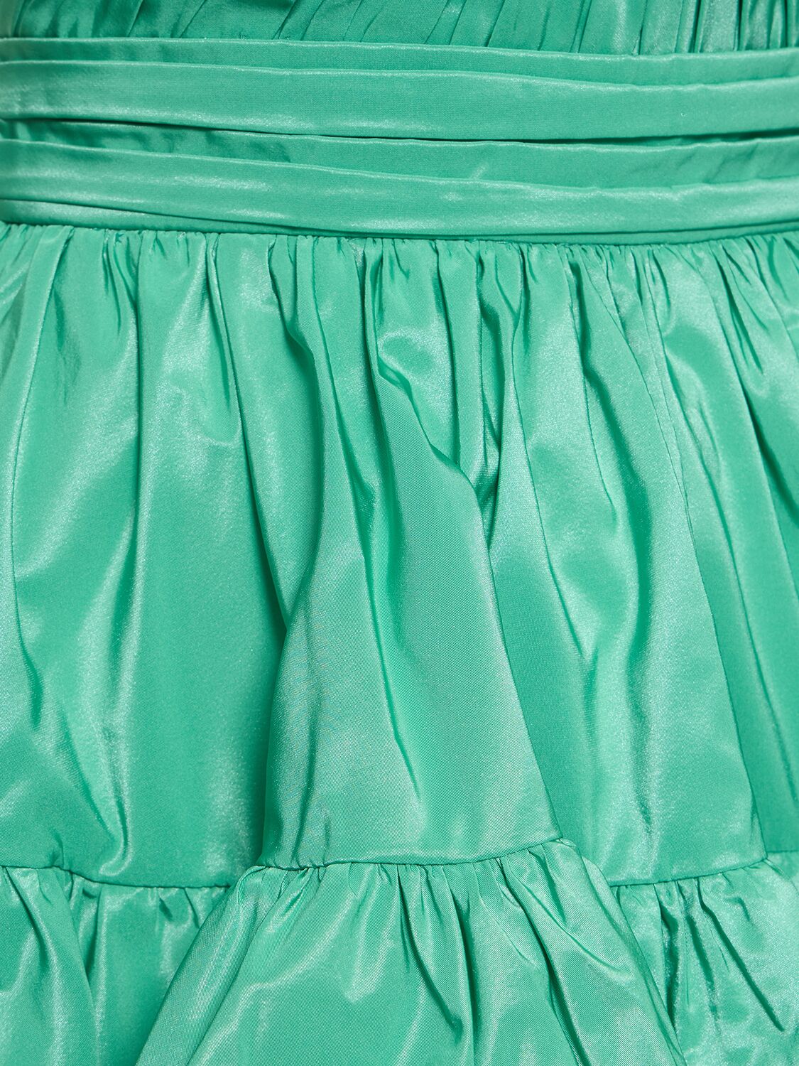 Shop Zuhair Murad Strapless Taffeta Mini Dress In Green Water